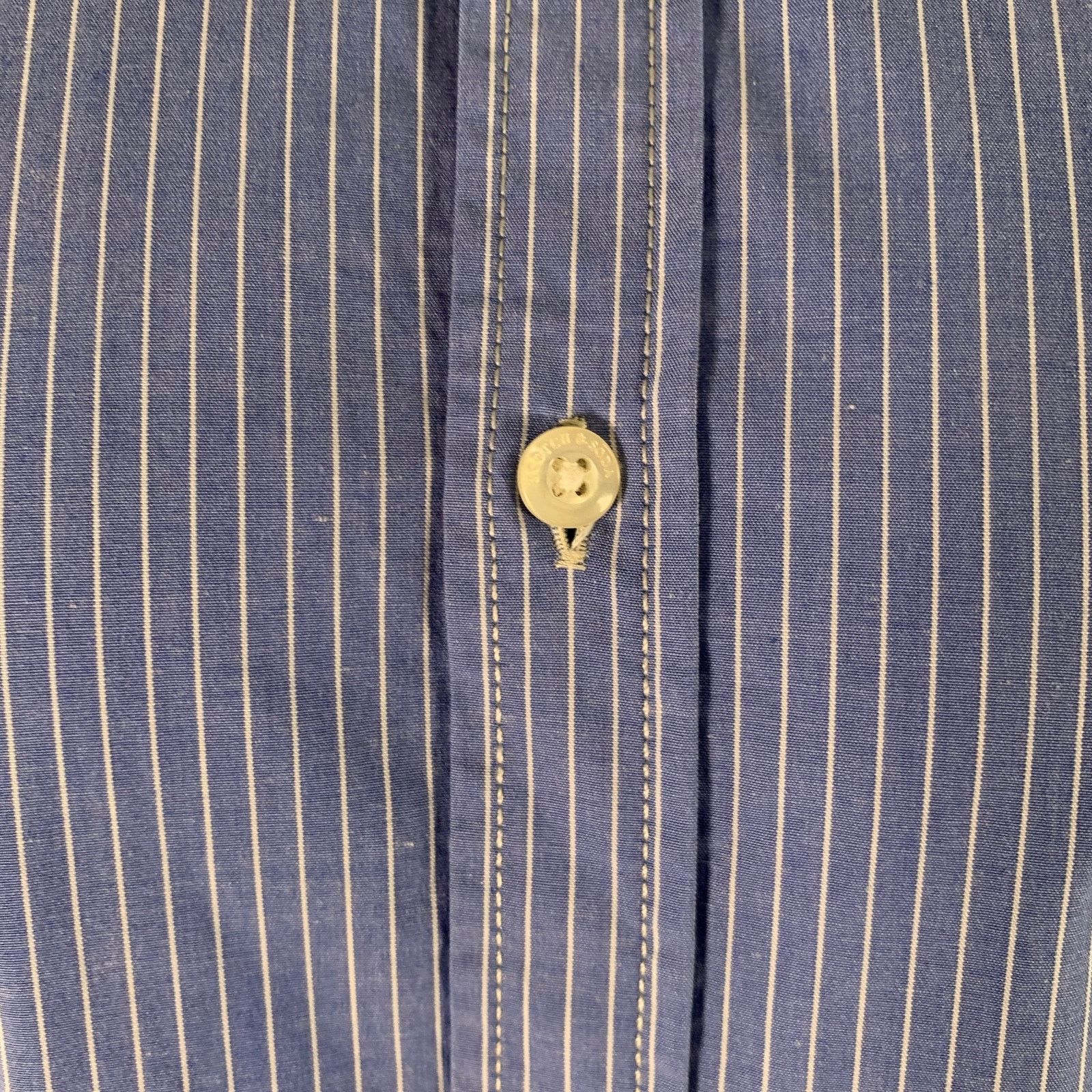 Scotch & Soda Size M Blue White Stripe Cotton Long Sleeve Shirt Size US M / EU 48-50 / 2 - 2 Thumbnail