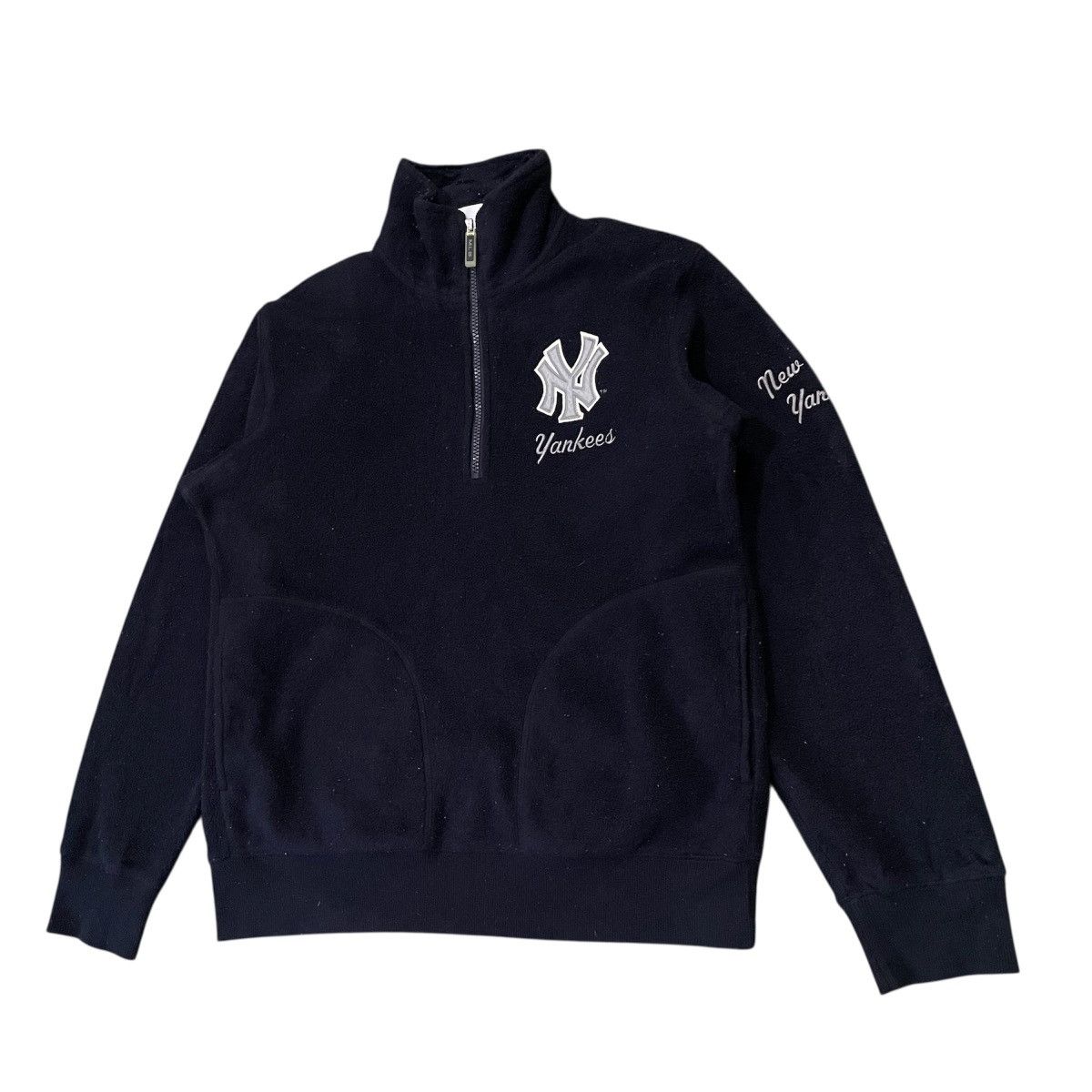 New York Yankees Y2K Uniqlo New York Yankees Fleece Sweater Quarter Zip Size US L / EU 52-54 / 3 - 3 Thumbnail