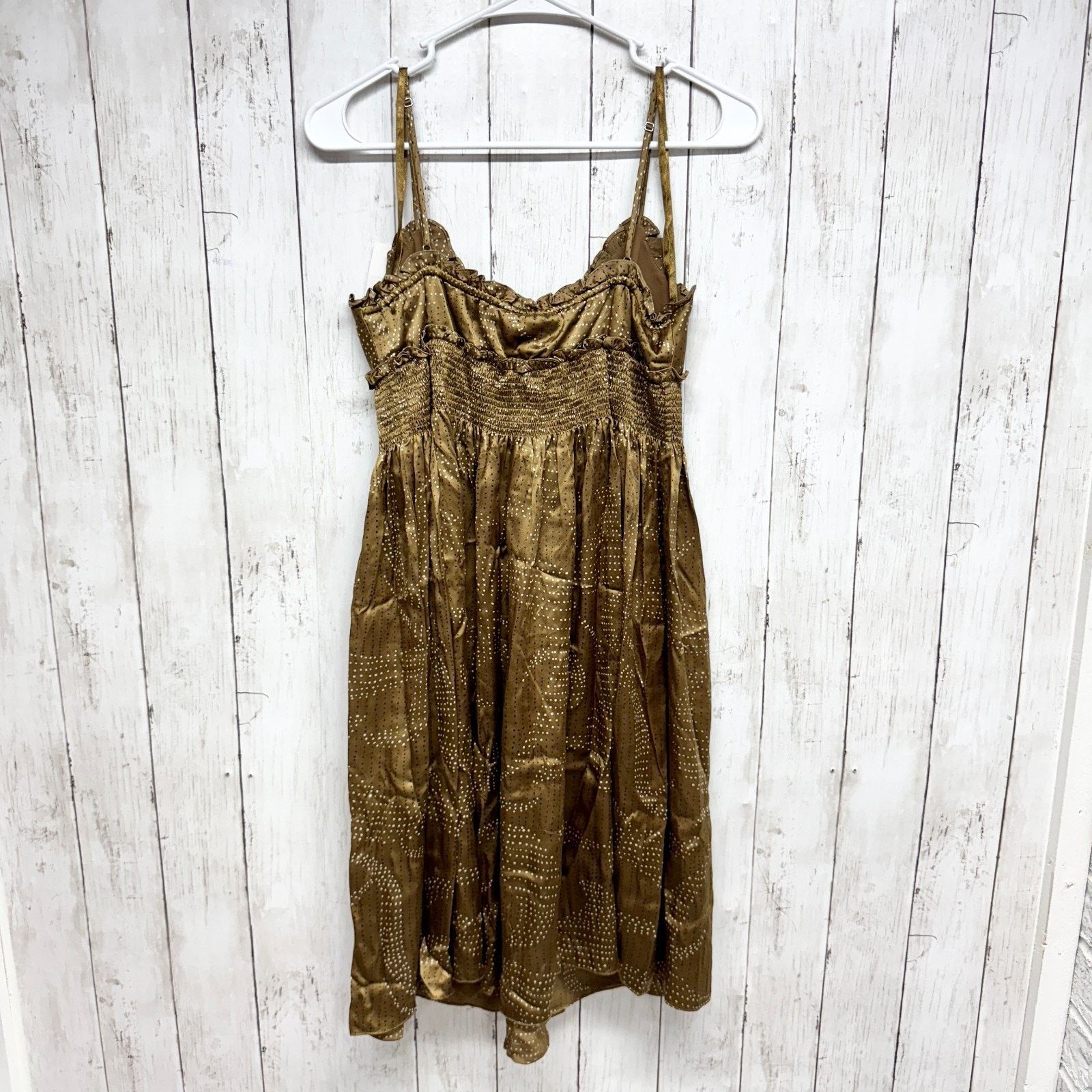 Bcbgmaxazria BcbgMaxazria Dress Sz XS Gold Silk Dot Sleeveless Baby Doll Size XS / US 0-2 / IT 36-38 - 5 Thumbnail