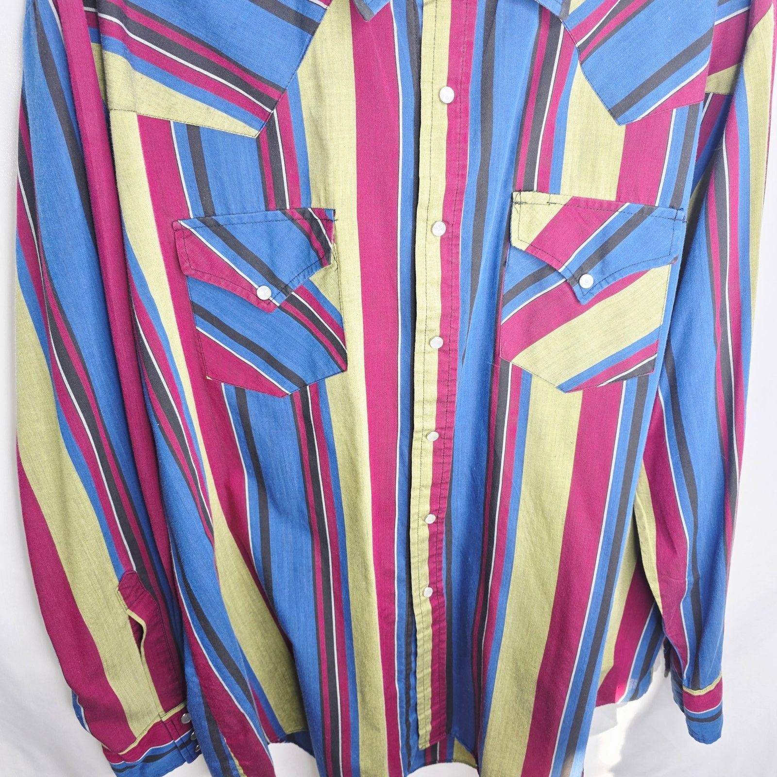 Other Vintage Ely Since 1878 Western Striped Button Front Shirt Size US XXL / EU 58 / 5 - 11 Thumbnail