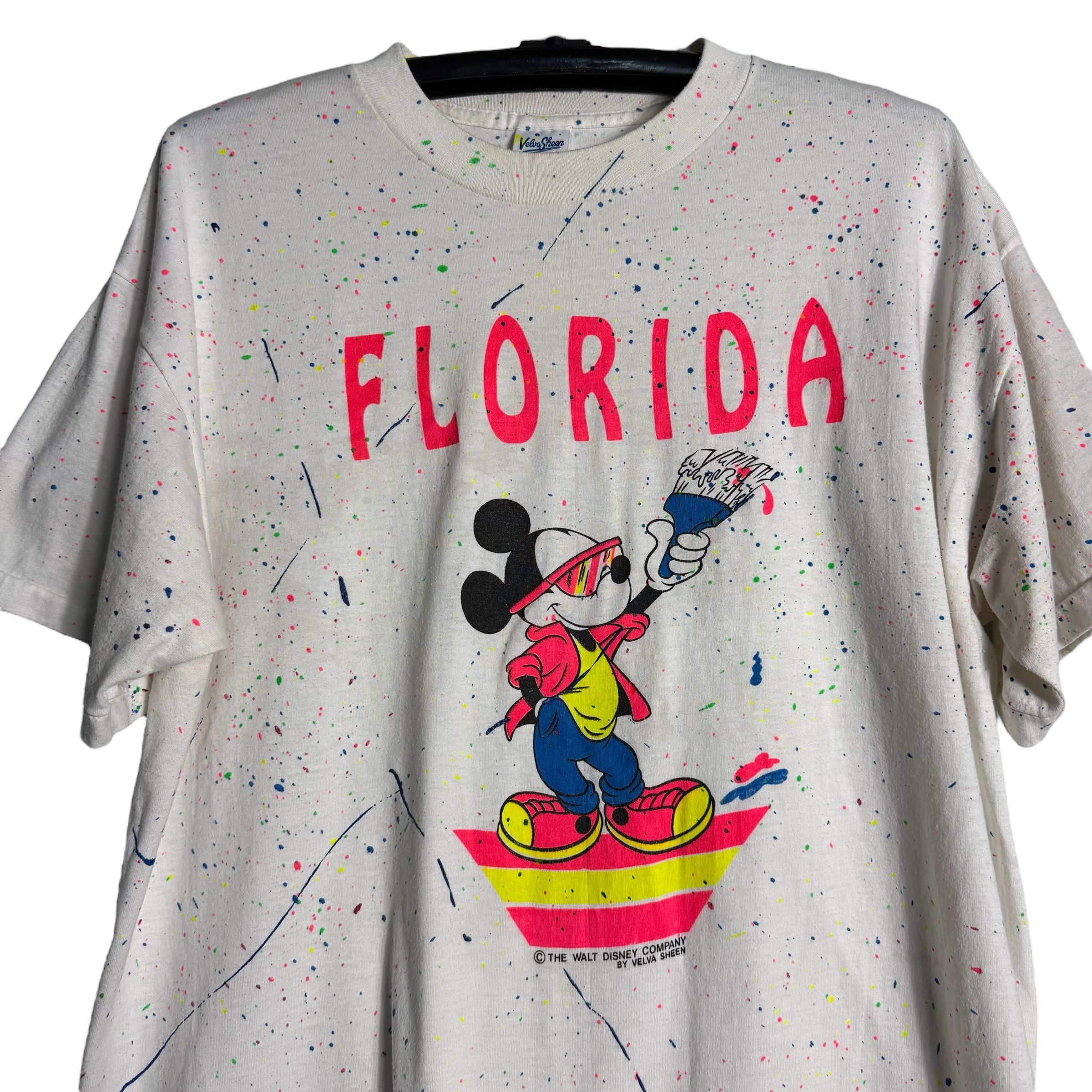 Mickey Mouse 🔥RARE🔥Vintage Mickey Mouse Painted T-shirt Single Stich Size US XL / EU 56 / 4 - 2 Thumbnail