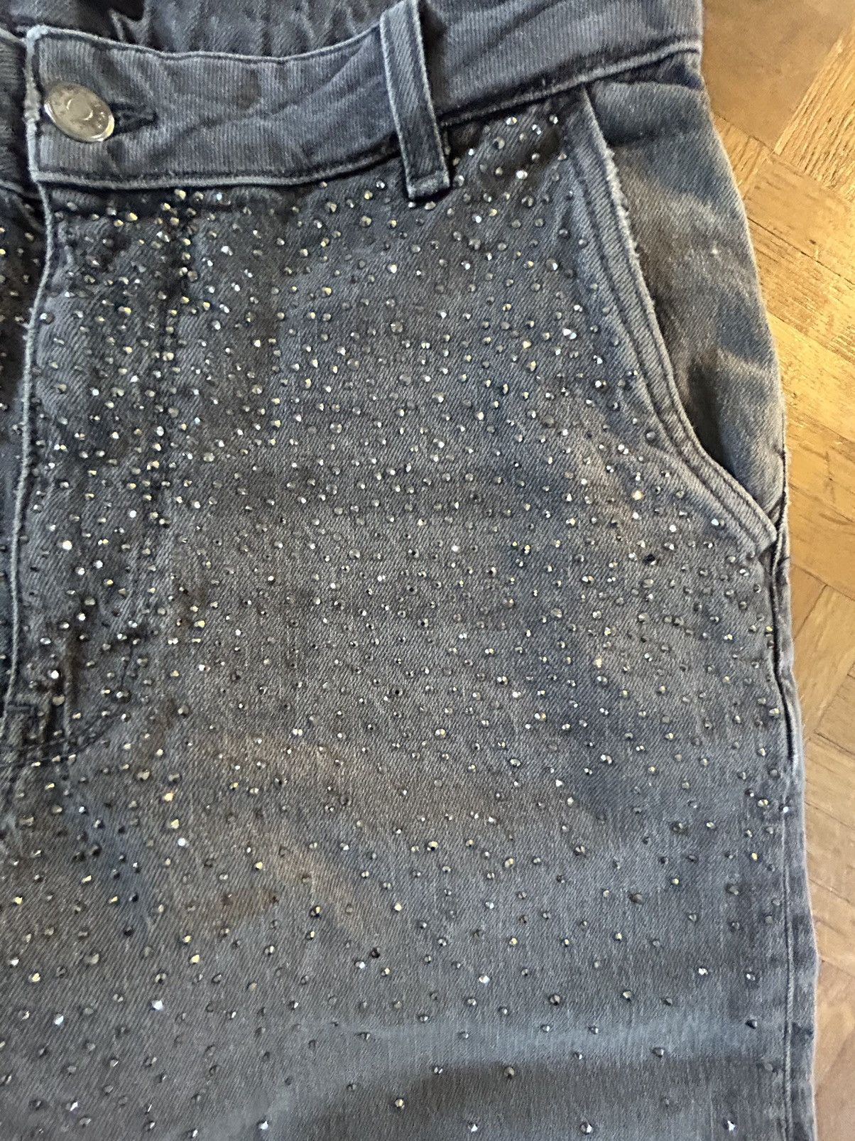 Sisley Sisley Gray Rhinestone Baggy Jeans Size US 32 / EU 48 - 3 Thumbnail
