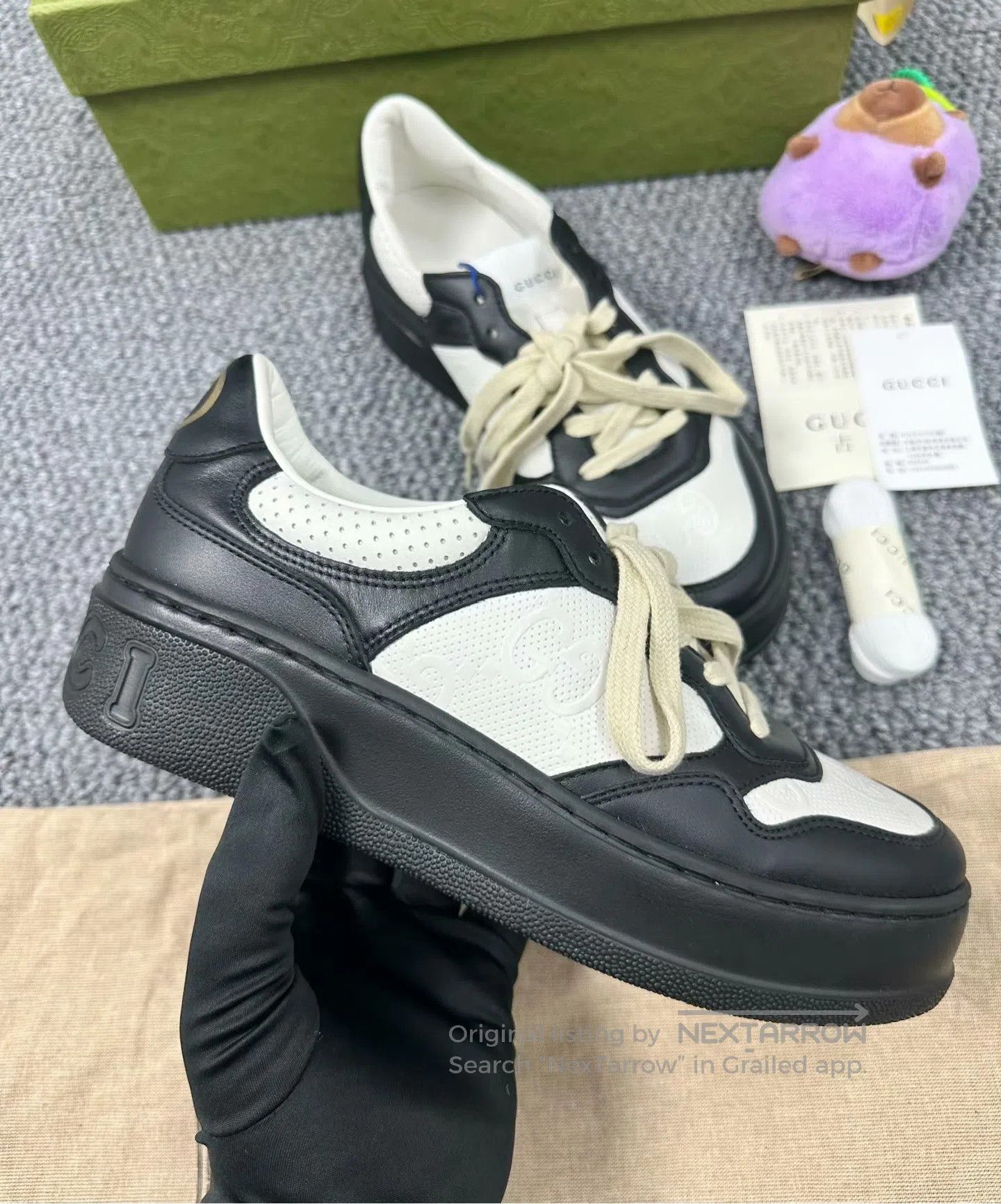 Gucci Guicci Black and white double G panda cookie shoes| Size US 6.5 / EU 39-40 - 3 Thumbnail