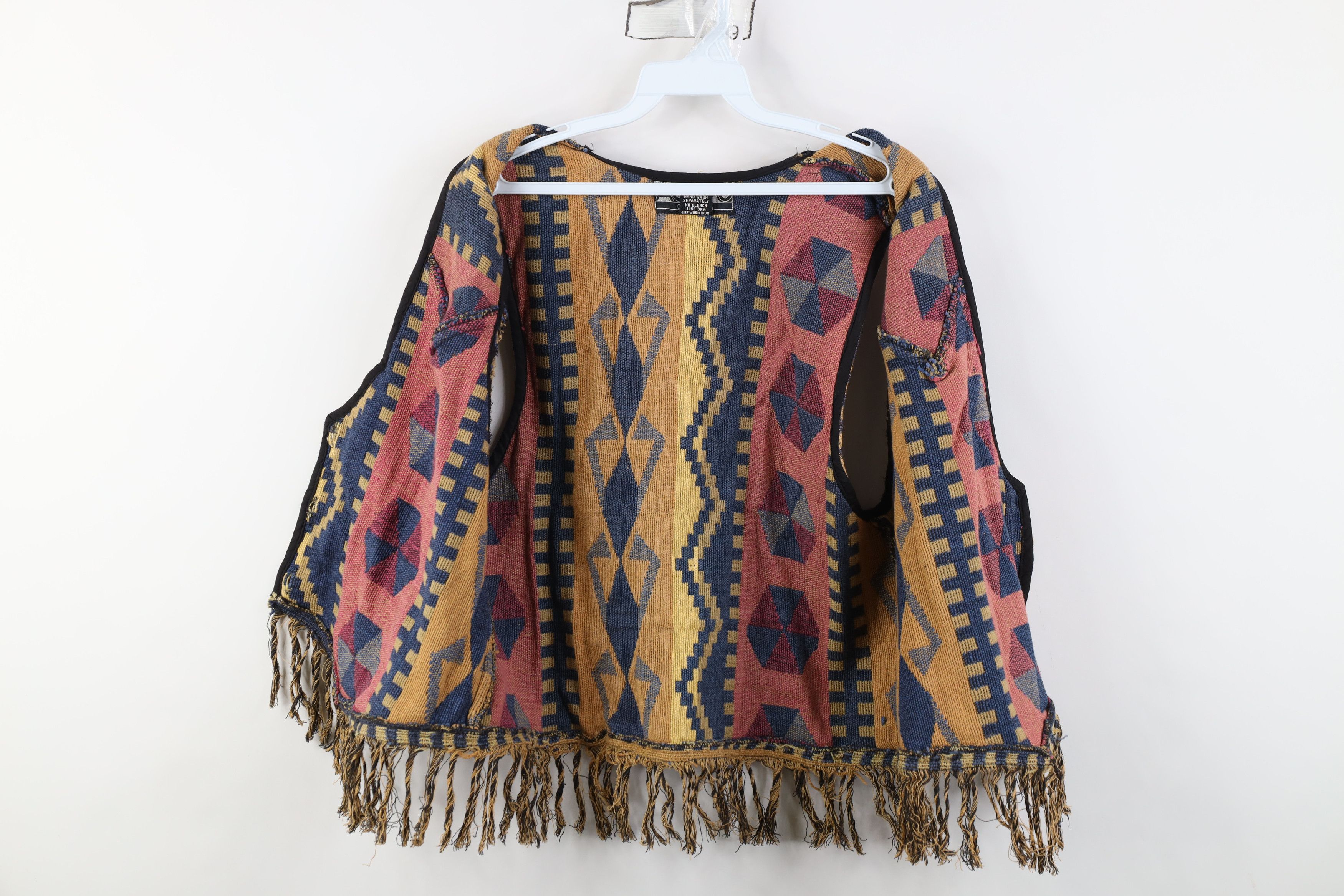 Vintage Vintage 90s Streetwear Fringed Western Blanket Vest Jacket Size S / US 4 / IT 40 - 9 Thumbnail