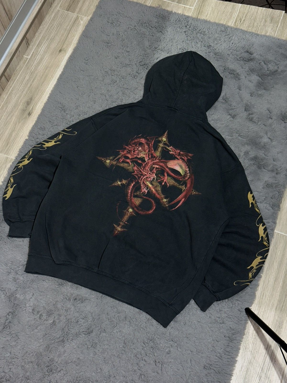 Band Tees Vintage Spiral "Dragon Pentagram" Gothic Hoodie Size US M / EU 48-50 / 2 - 1 Thumbnail