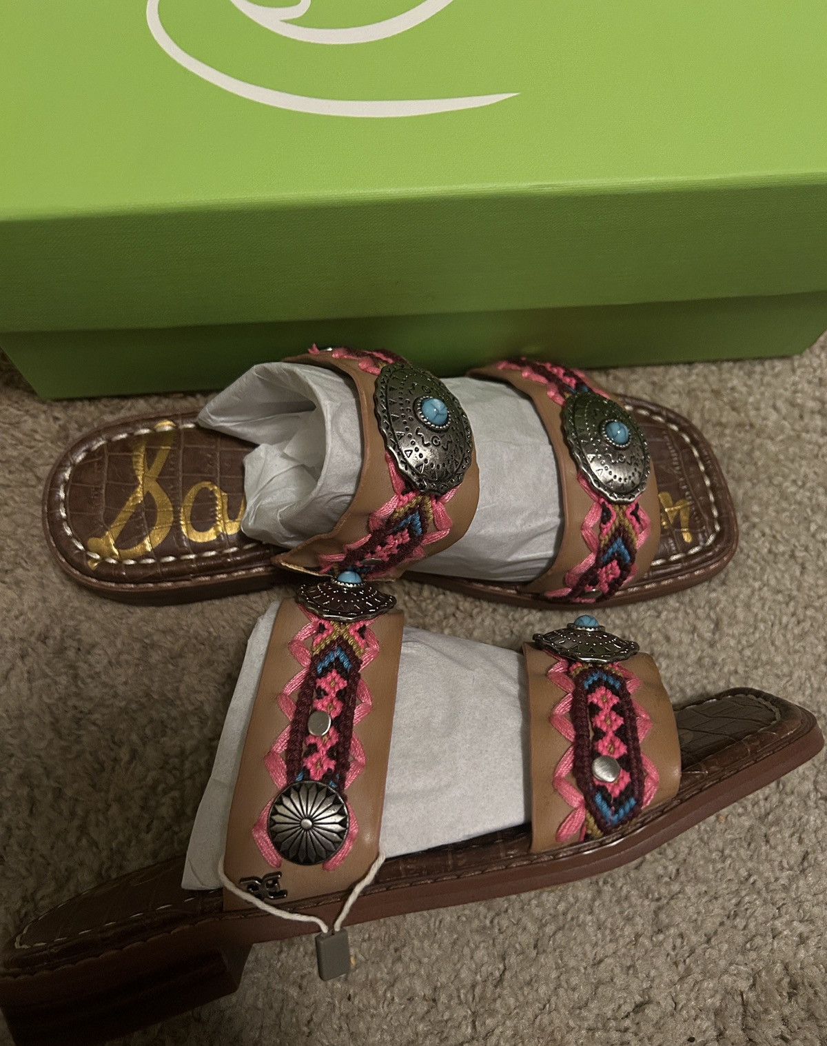 Sam Edelman SAM EDELMAN Hardyn embellished leather sandals size US 5 Size US 5 / IT 35 - 6 Thumbnail