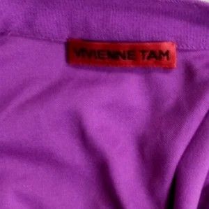 Designer × Vivienne Tam VIVIENNE TAM Short Dress Purple Ruffle With Waist Tie Size S / US 4 / IT 40 - 7 Thumbnail