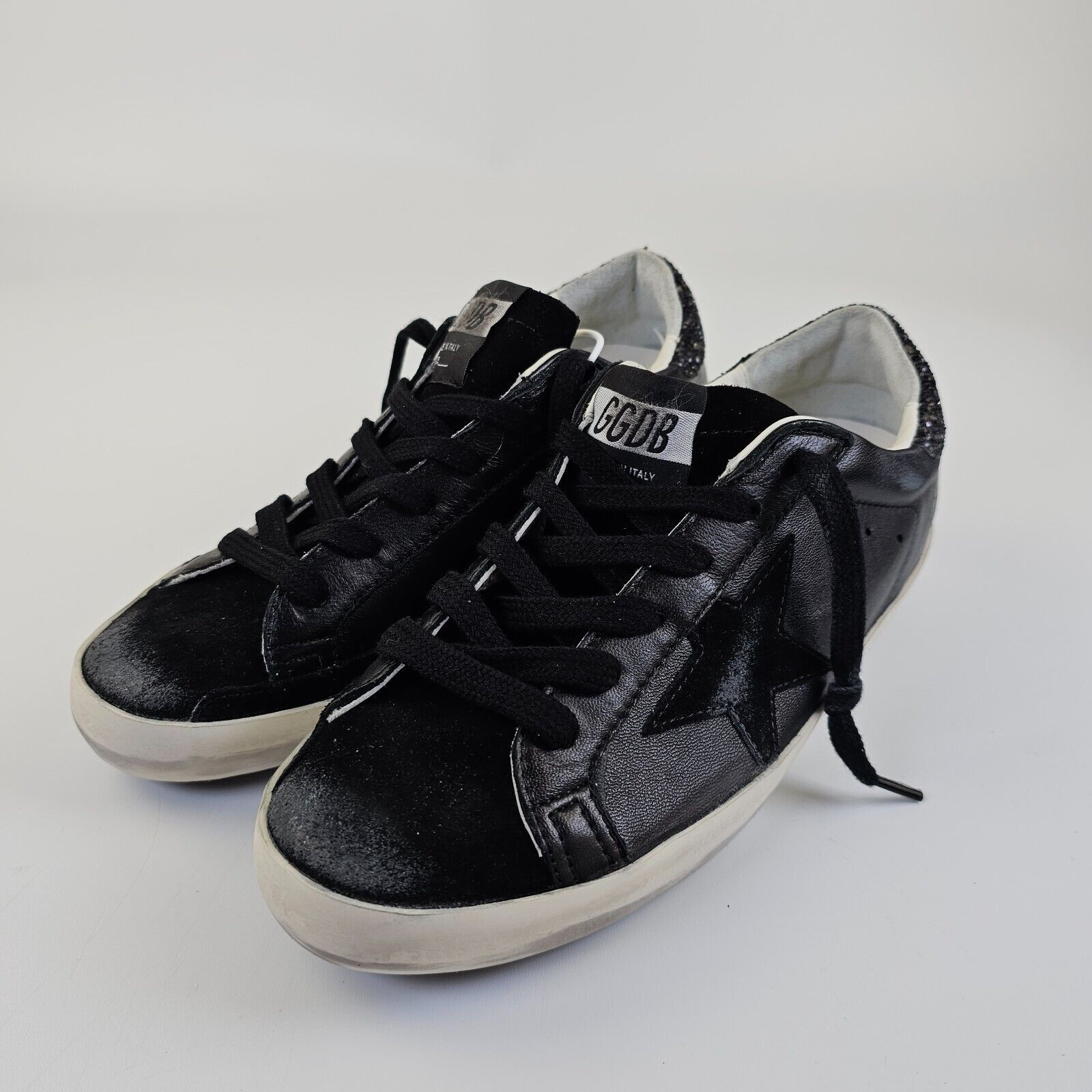 GOLDEN GOOSE Super-Star Women's Black Glitter Sneakers