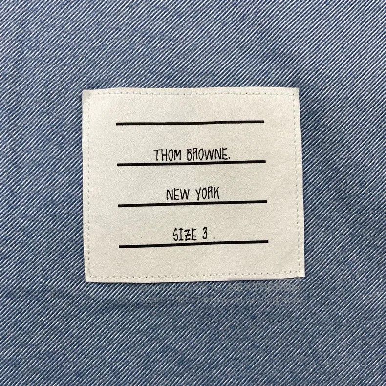 Thom Browne Thom Browne Blue classic four stripes shirt Size US L / EU 52-54 / 3 - 3 Thumbnail