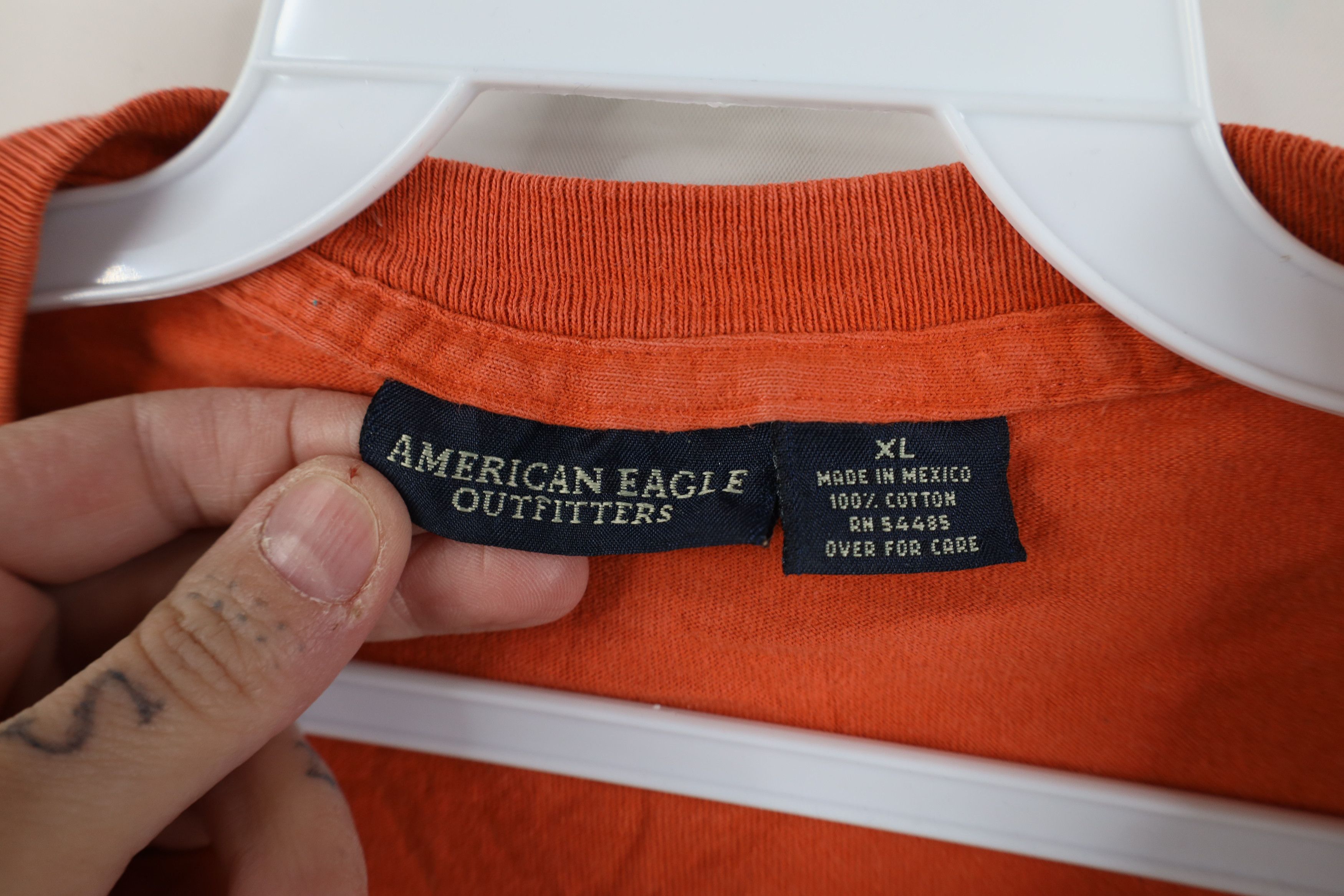 American Eagle Outfitters Vintage 90s Y2K American Eagle Long Sleeve T-Shirt Orange Size US XL / EU 56 / 4 - 6 Thumbnail