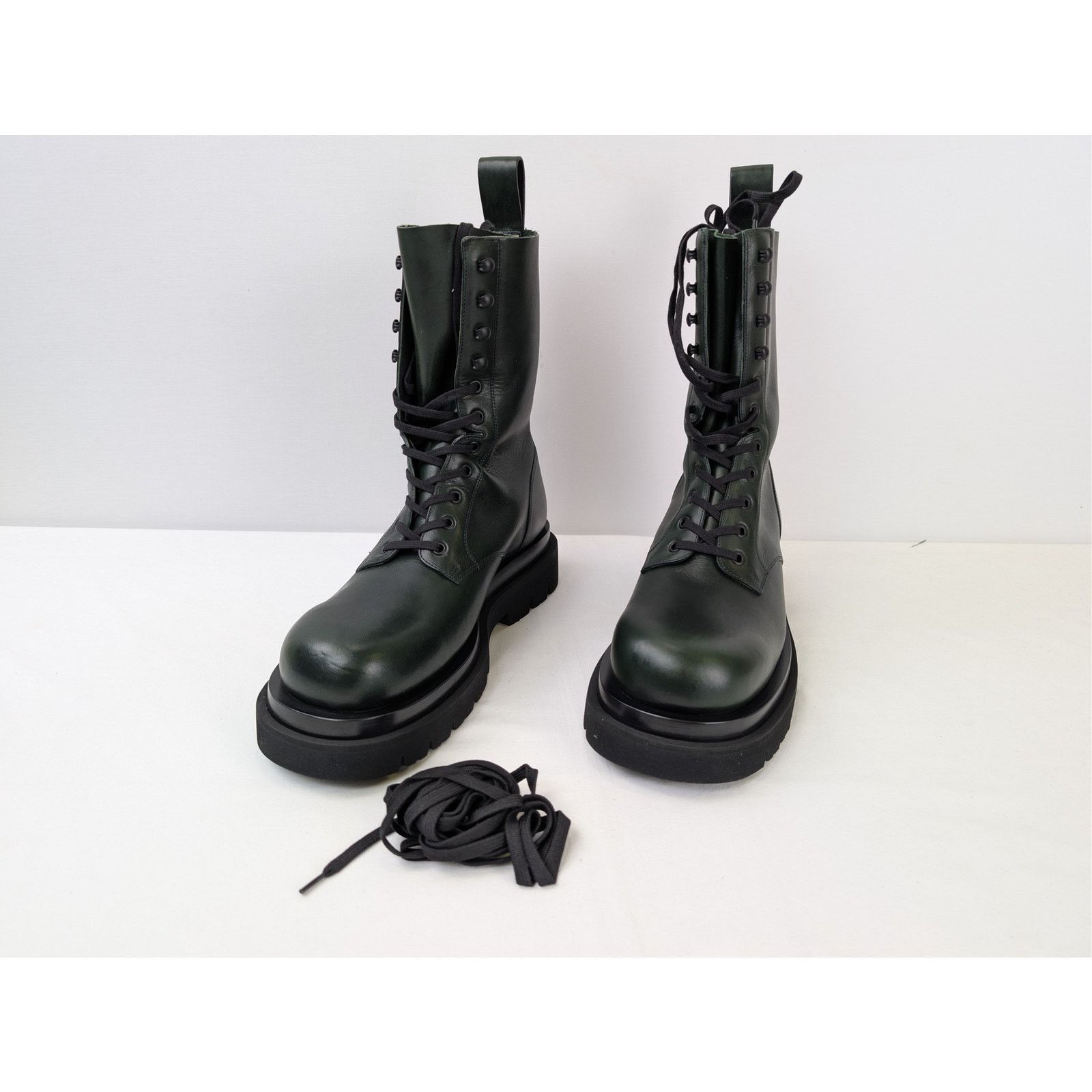 Bottega Veneta o1rshd1 Military Calf Lug Boots in Bottle Green Size US 11 / EU 44 - 8 Thumbnail