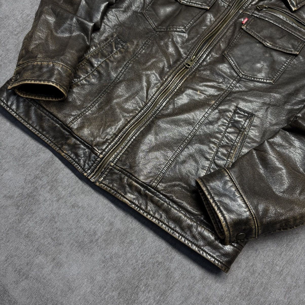 Levi's × Vintage Vintage Levi’s Distressed Faux Leather Hooded Jacket Size US M / EU 48-50 / 2 - 5 Thumbnail