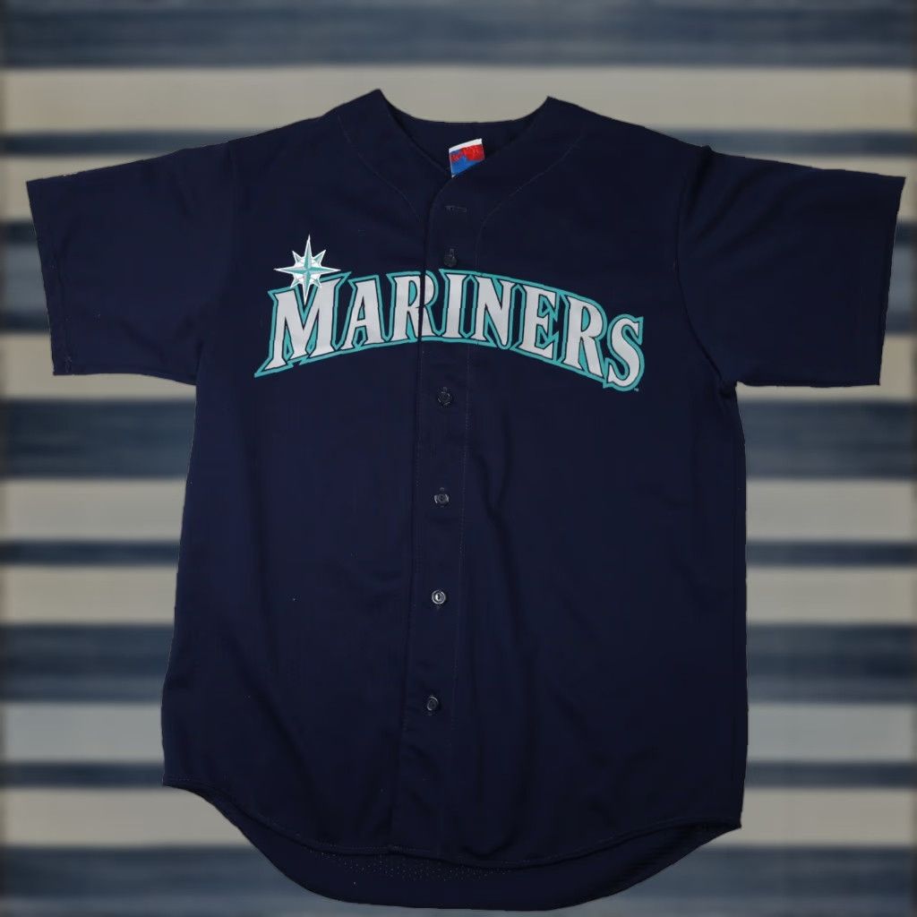 Vintage VINTAGE Majestic Seattle Mariners #3 Alex Rodriguez Blue Large Baseball Jersey Men L Size US L / EU 52-54 / 3 - 1 Thumbnail