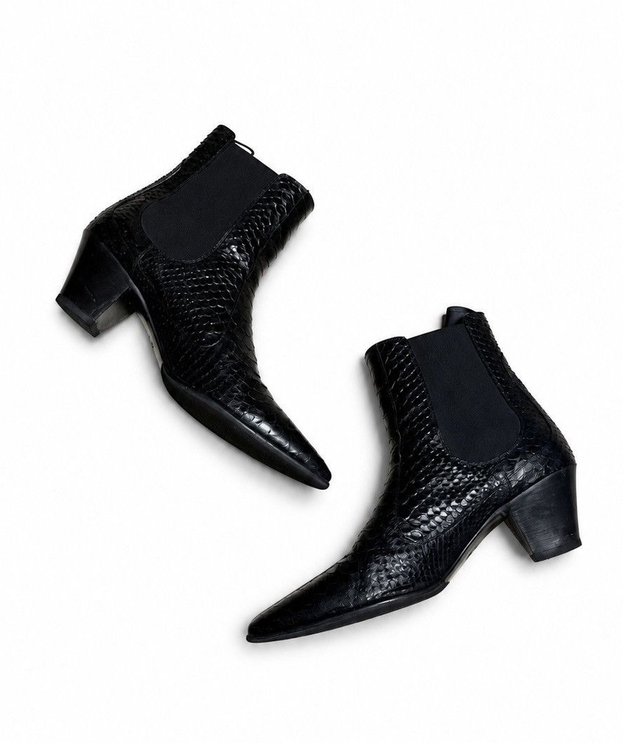 Celine CELINE FW24 Runway Hector Python-Embossed Chelsea Boots Size US 12 / IT 42 - 3 Thumbnail