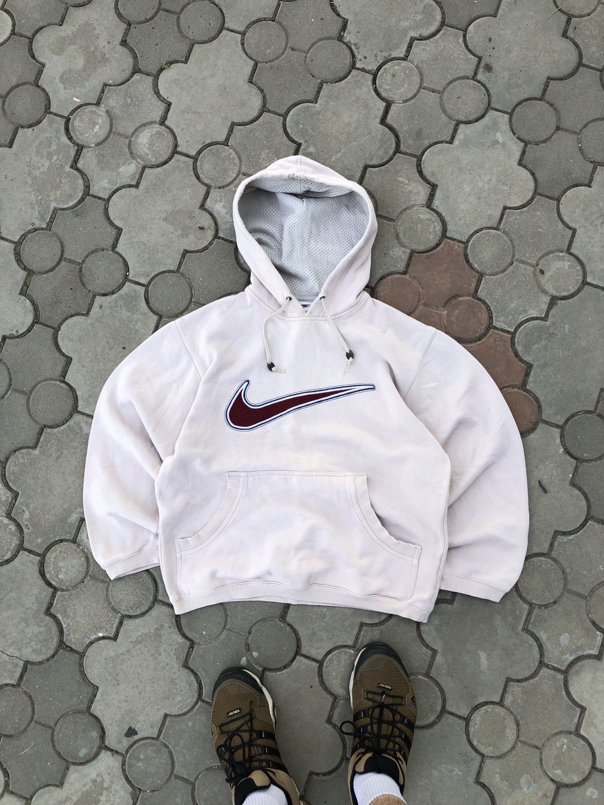 Nike × Vintage Vintage 90s Nike Center Swoosh Hoodie Big Logo Size US M / EU 48-50 / 2 - 2 Thumbnail