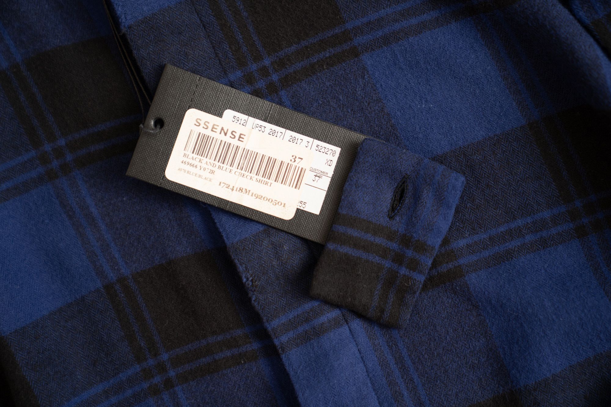 Saint Laurent Paris [NWT] SAINT LAURENT BLACK NAVY CHECK SHIRTS Size US S / EU 44-46 / 1 - 10 Thumbnail