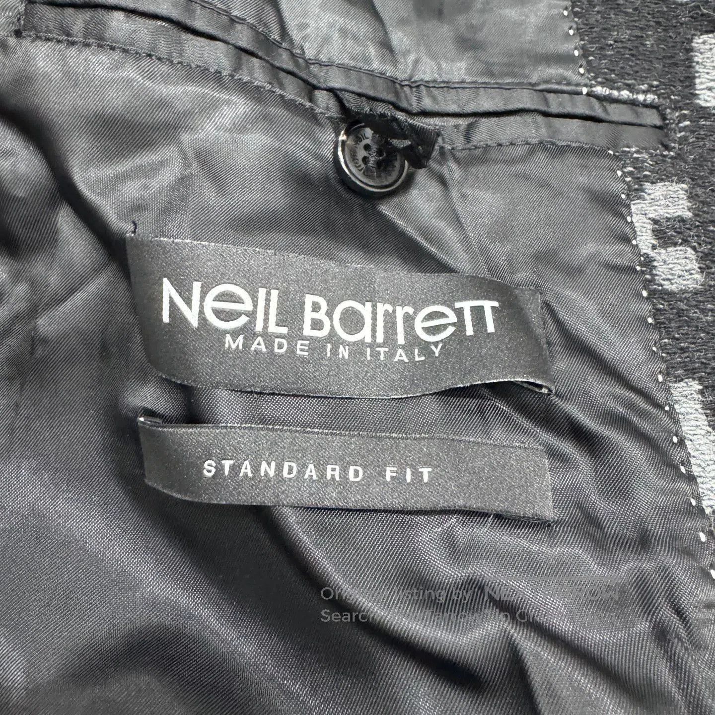 Neil Barrett Gray Patterned Long Coat Size S. Size US S / EU 44-46 / 1 - 3 Thumbnail