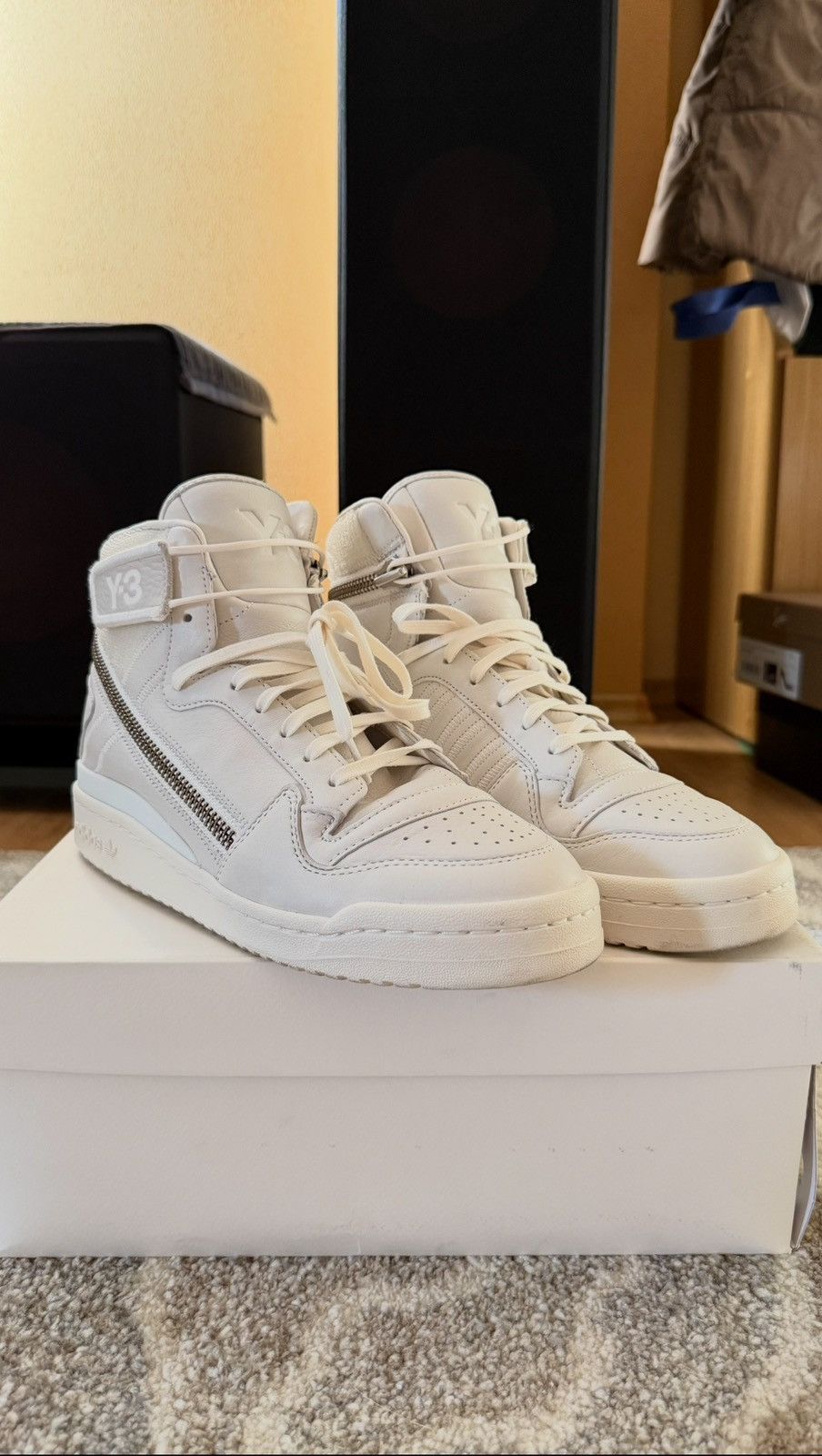 靴 09ss y-3 All leather hitop sneaker Men's Y3 High Top Sneakers | Grailed