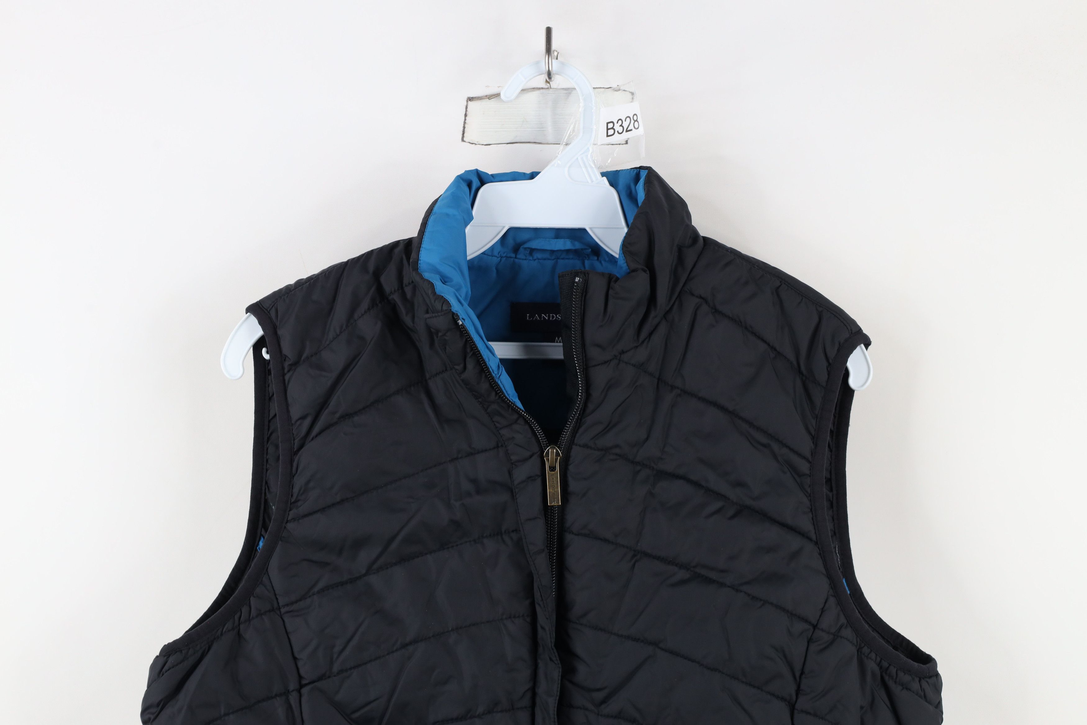 Lands' End × Vintage Vintage Lands End Blank Full Zip Puffer Vest Jacket Black Size M / US 6-8 / IT 42-44 - 2 Thumbnail