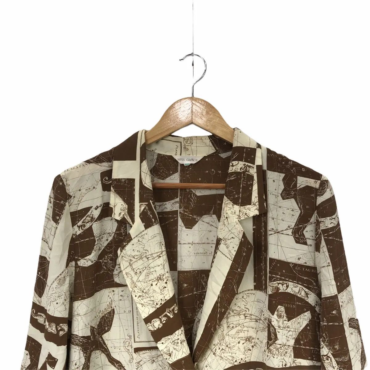 Vintage Vtg MISS GRACE Pop Art Celestial Shirt Blazzer Vest Suit Size L / US 10 / IT 46 - 2 Thumbnail