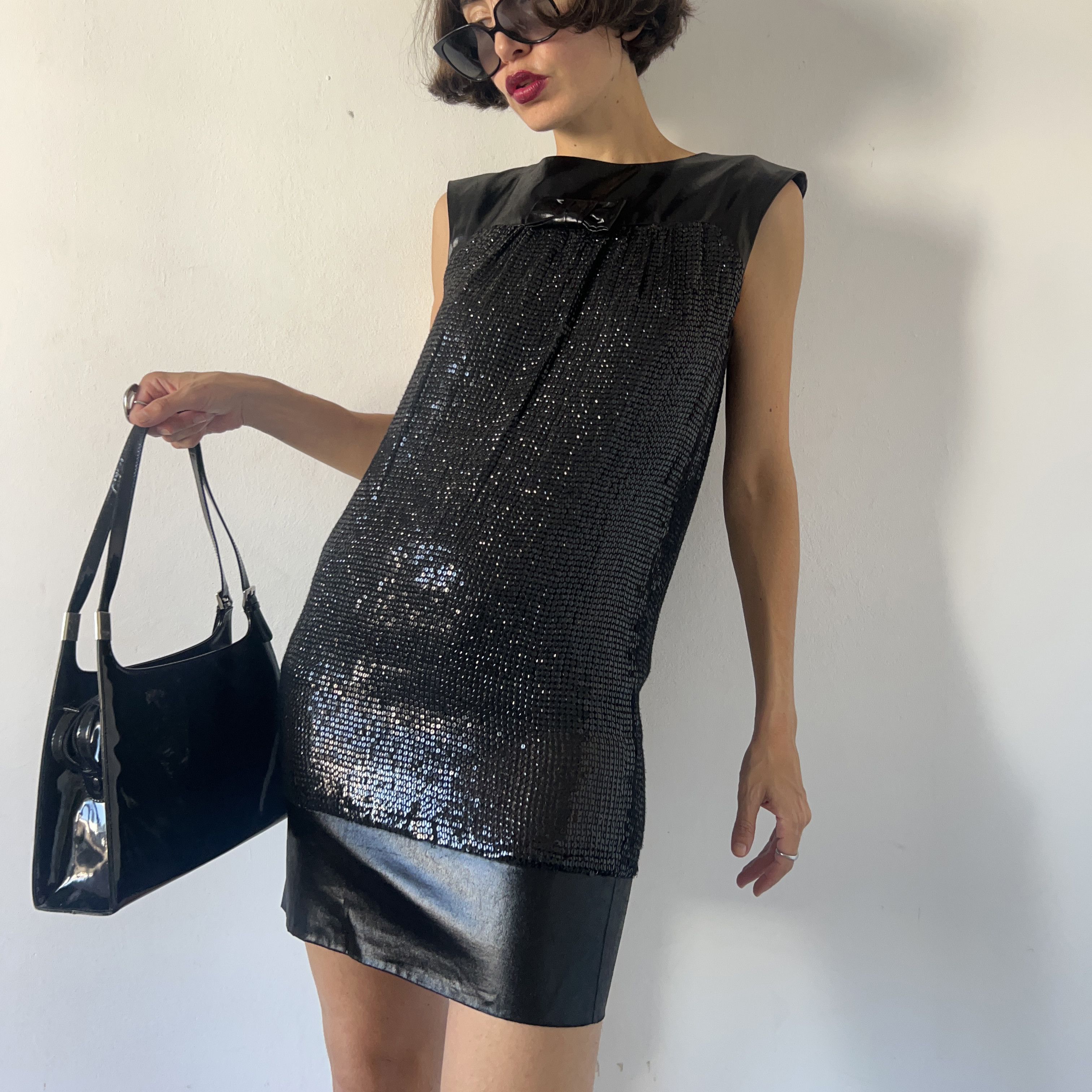 plein sud Vintage y2k Plein Sud Sequin Silk Party Sheath Dress Size S / US 4 / IT 40 - 1 Thumbnail
