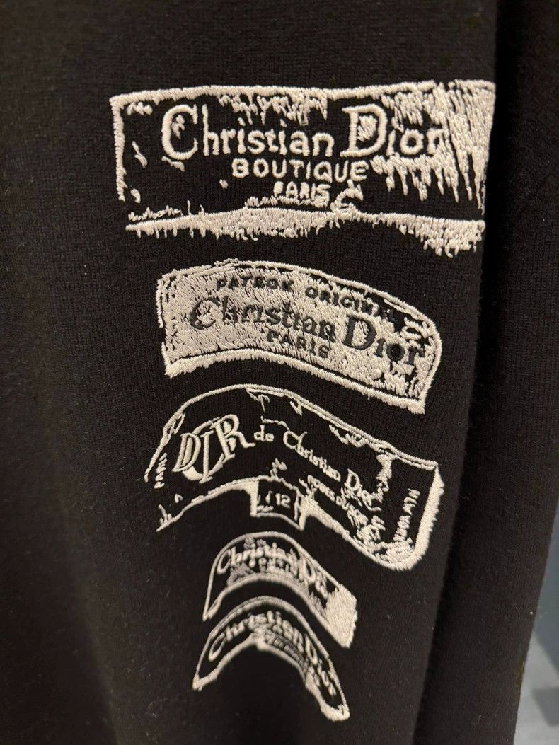 Dior Dior New slogan logo embroidered black sweater Size US XL / EU 56 / 4 - 2 Thumbnail