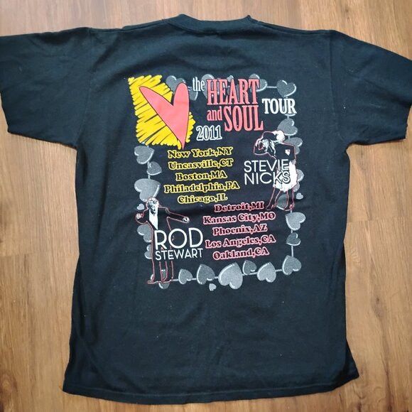 Band Tees Rod Stewart Stevie Nicks The Heart And Soul Tour T-Shirt Size US M / EU 48-50 / 2 - 6 Thumbnail