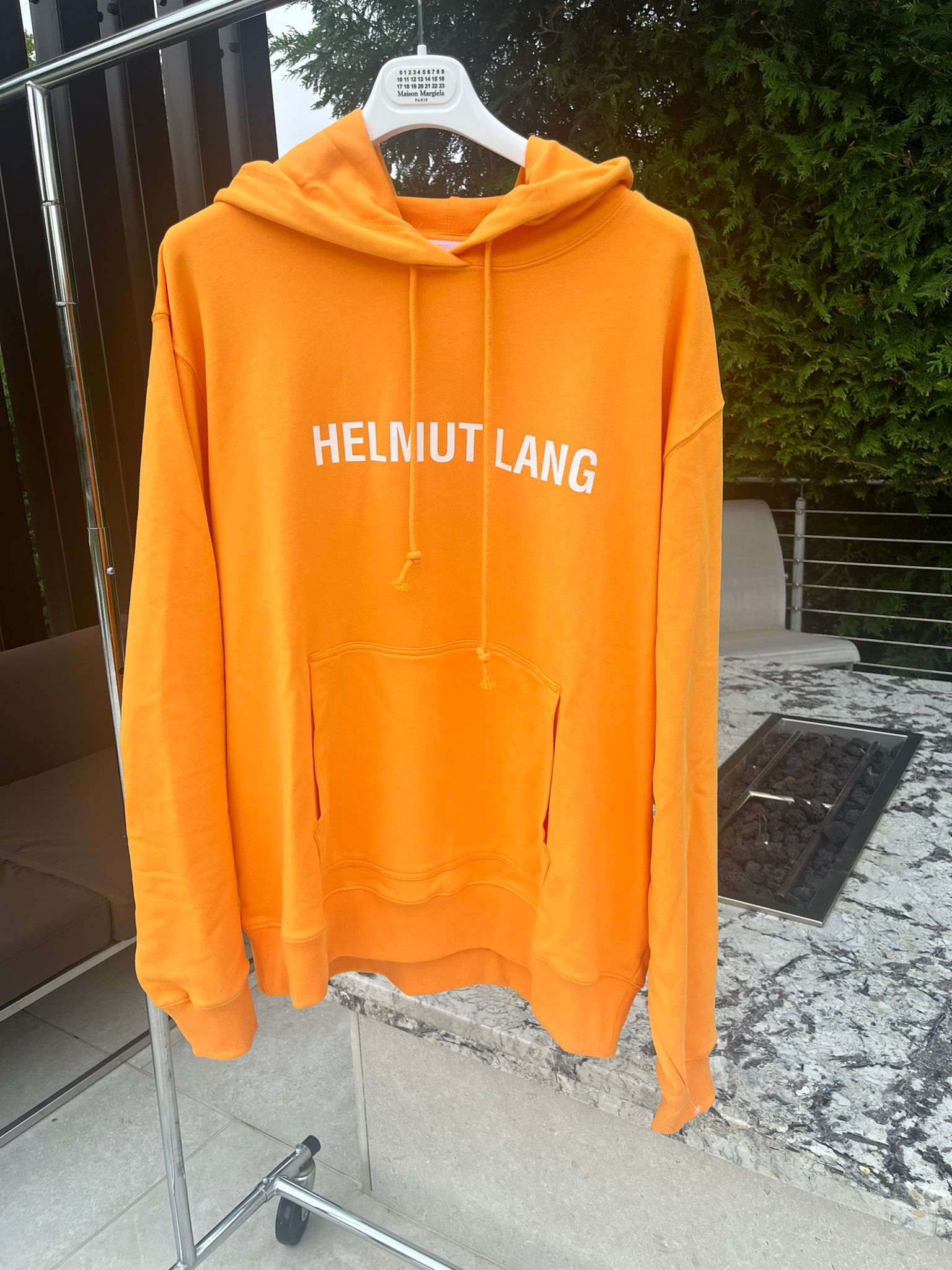 image of Helmut Lang Logo Core Hoodie In Apricot, Men's (Size Small)