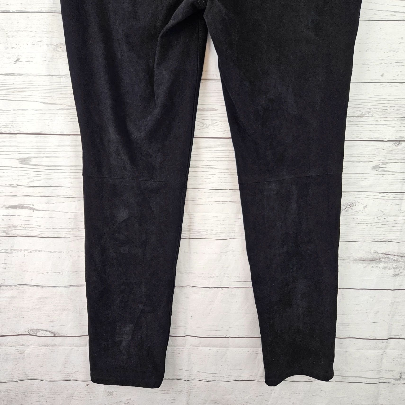 Vintage Chico's Womens Faux Suede Skinny Pants Sz 6 Black Mid Rise Pants Womens 6 Black Skinny Chicos's Size 28" / US 6 / IT 42 - 5 Thumbnail