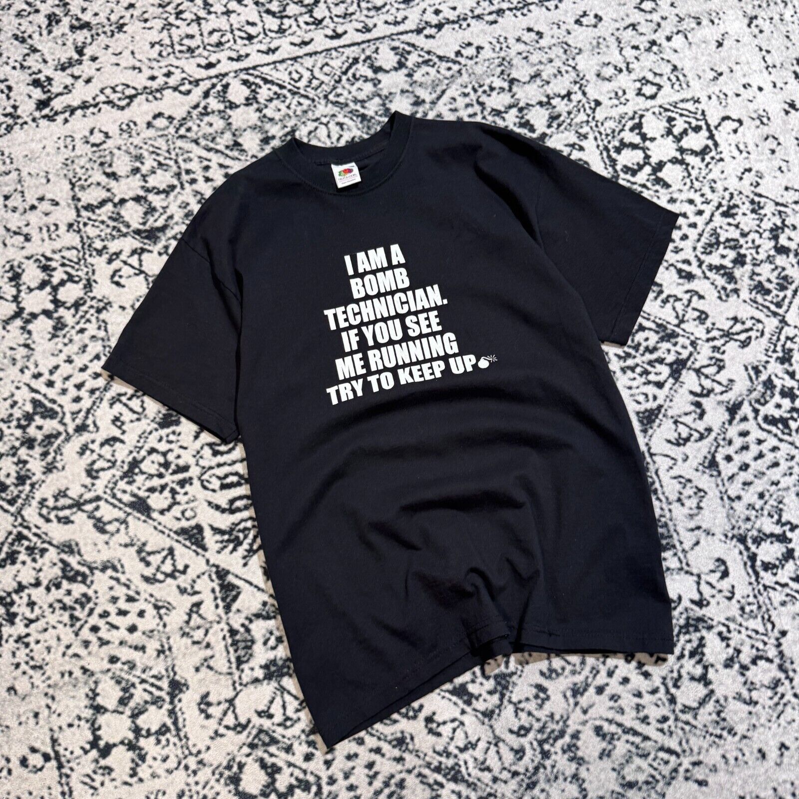 Vintage Vintage Unisex Black Cotton T-Shirt Size M Bomb Technician Size US M / EU 48-50 / 2 - 3 Thumbnail