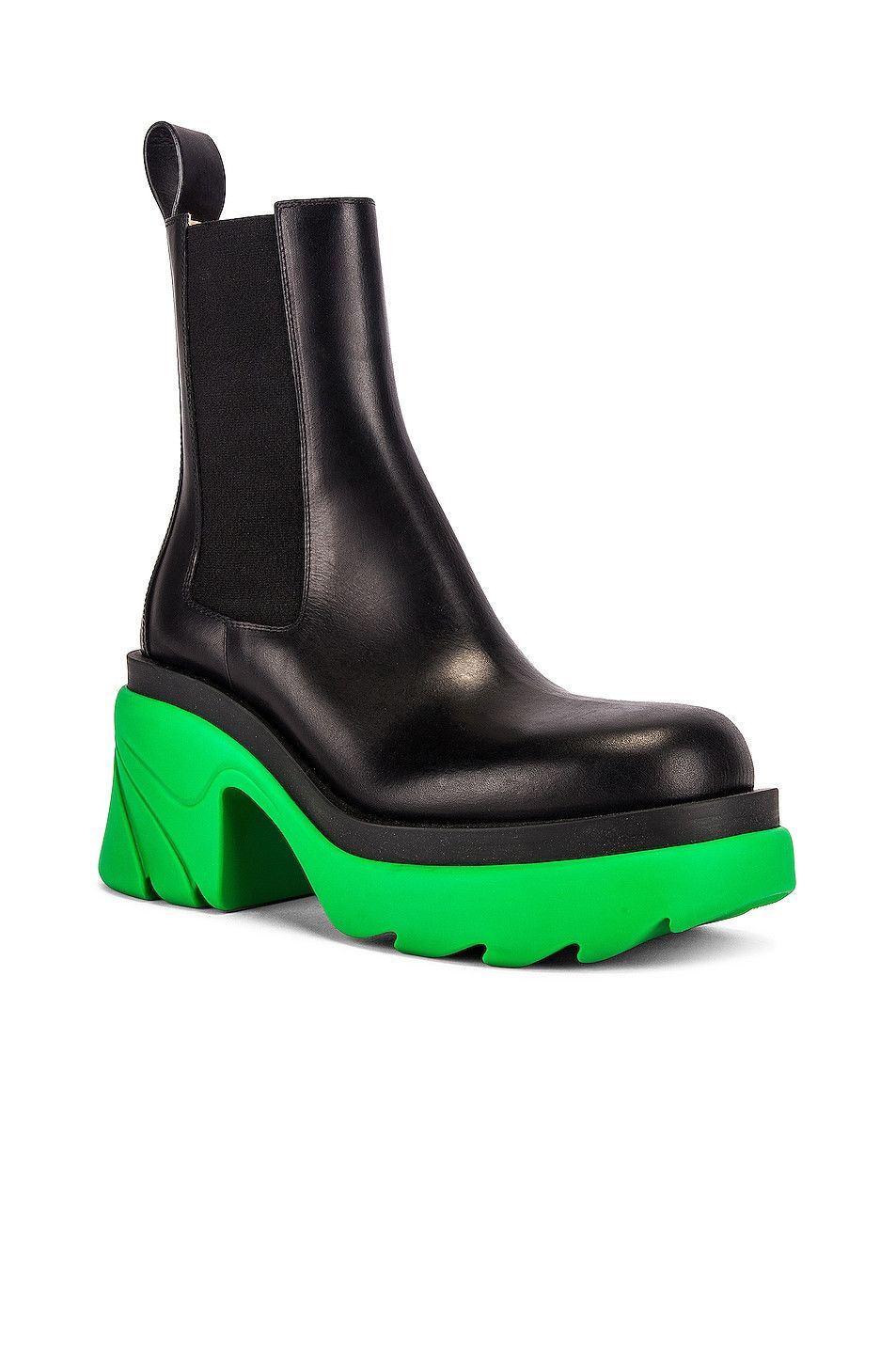 Bottega Veneta o1n1vont1024 Ankle Boots Calfskin in Black/Grass Size US 6 / IT 36 - 2 Thumbnail