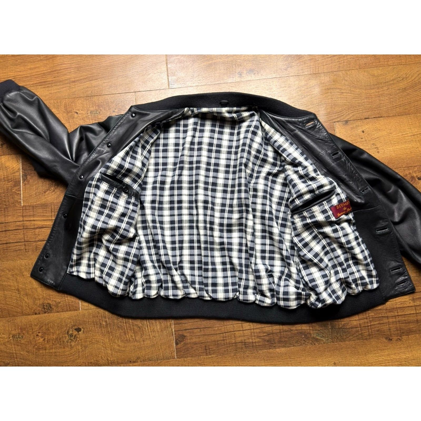 Luciano Barbera VINTAGE Luciano Barbera Jacket Leather Bomber Black Men’s Large 42 Italy Size US L / EU 52-54 / 3 - 6 Thumbnail