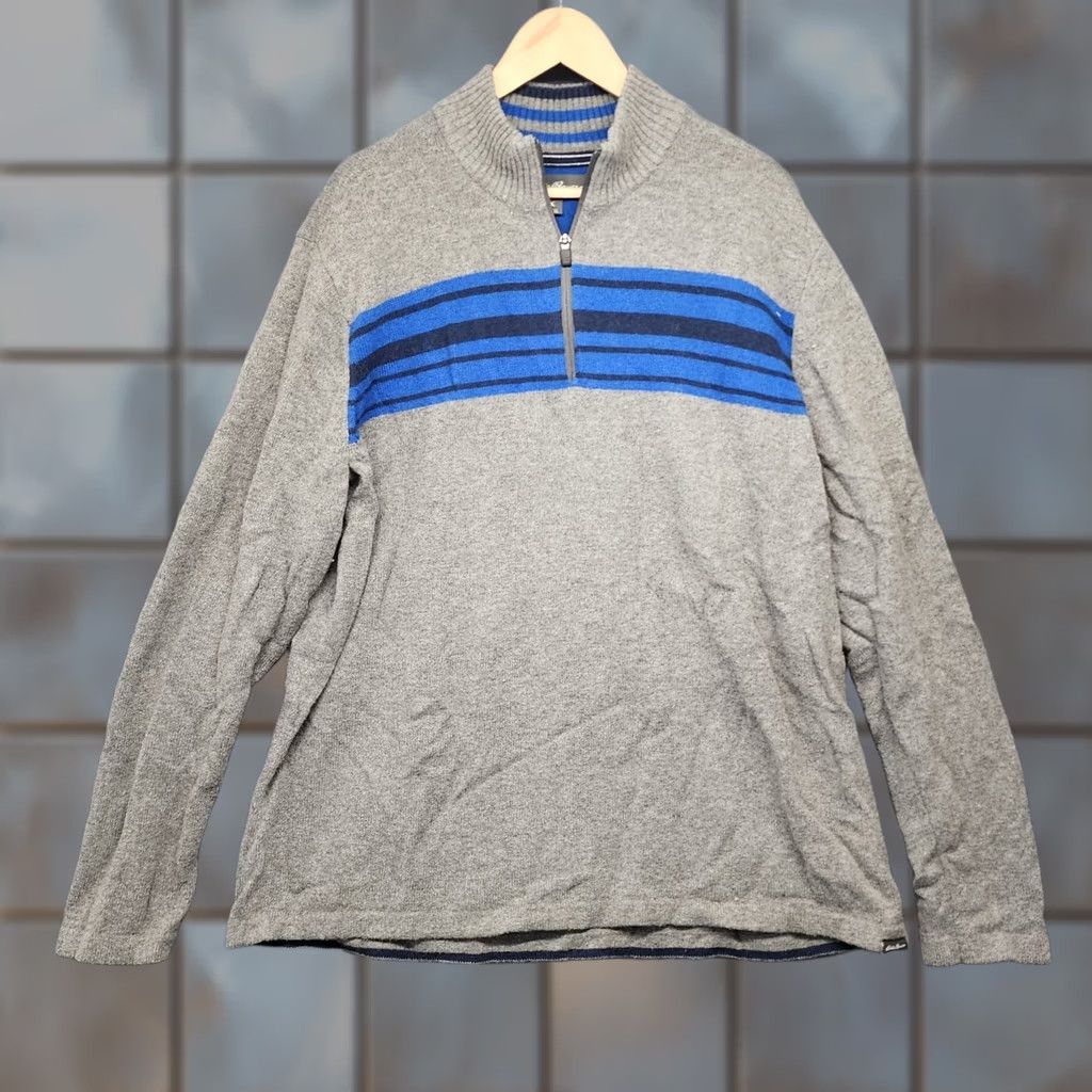 Eddie Bauer Eddie Bauer Mens 1/4 Quarter Zip XLT XL Tall Grey Blue Wool Blend Winter Pullover Sweater Long Sleeve Mens XL Tall Gray Blue Wool Blend Winter Size US XL / EU 56 / 4 - 1 Thumbnail