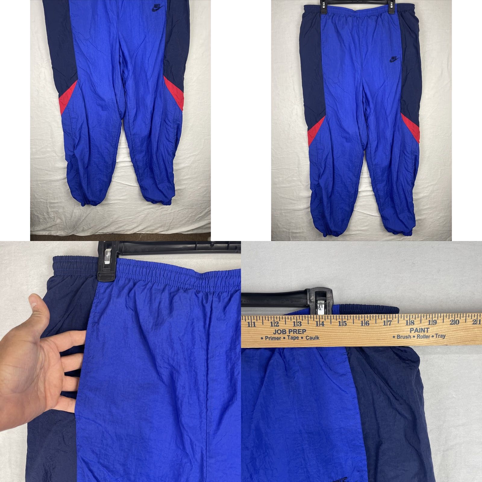 Nike VINTAGE Nike Tracksuit Mens XL Blue Track Jacket Pants Full Zip Snap Lined Size 46R - 9 Thumbnail