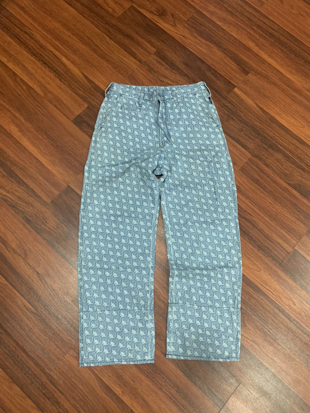 GU × If Six Was Nine × Kappa Gu x Kappa Monogram Baggy Jeans Pants Size US 33 - 1 Thumbnail