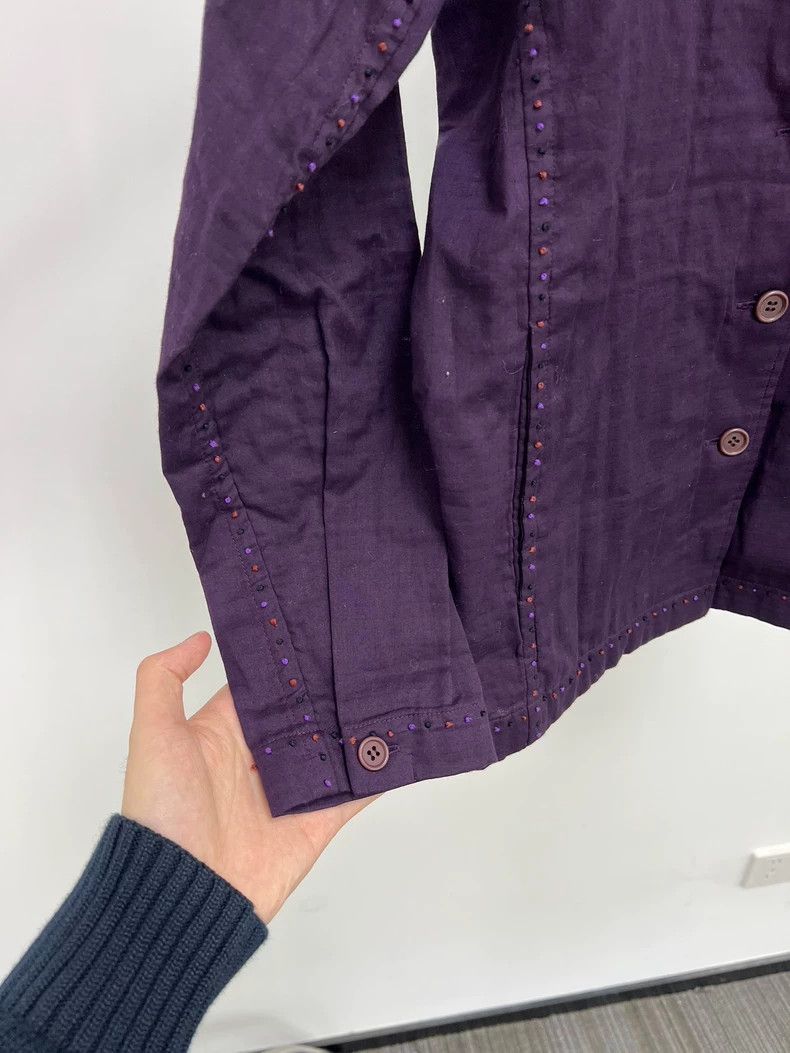 Issey Miyake issey miyake Fringed embroidered dark purple sweater 2503-N Size US M / EU 48-50 / 2 - 4 Thumbnail