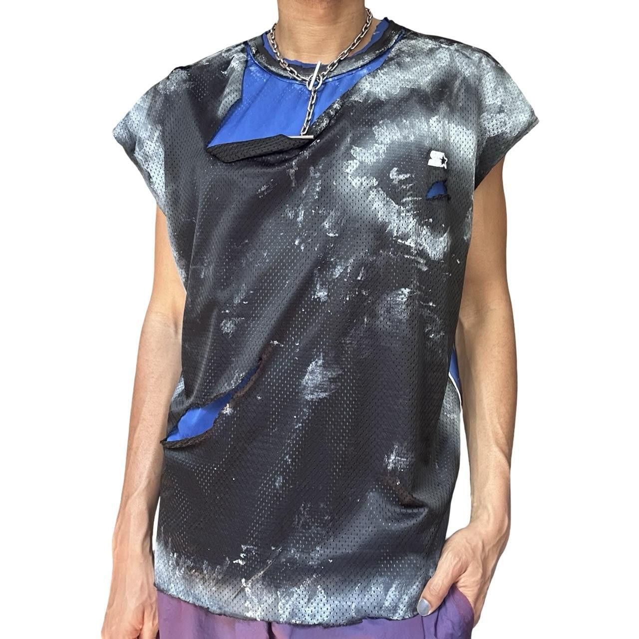 Starter ASTROBOI* x Starter Black & Blue Ripped Mesh Tank Top - XXL Size US XXL / EU 58 / 5 - 2 Thumbnail