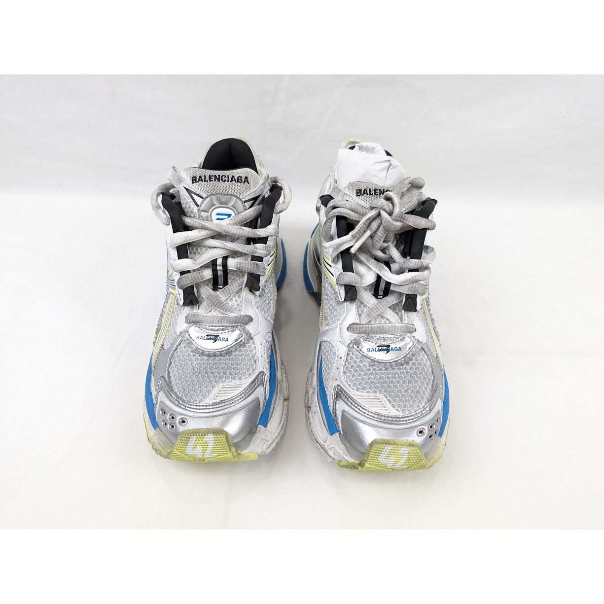 Balenciaga o1rshd1 Rubber Runner in White/Yellow/Blue Size US 9 / EU 42 - 15 Thumbnail