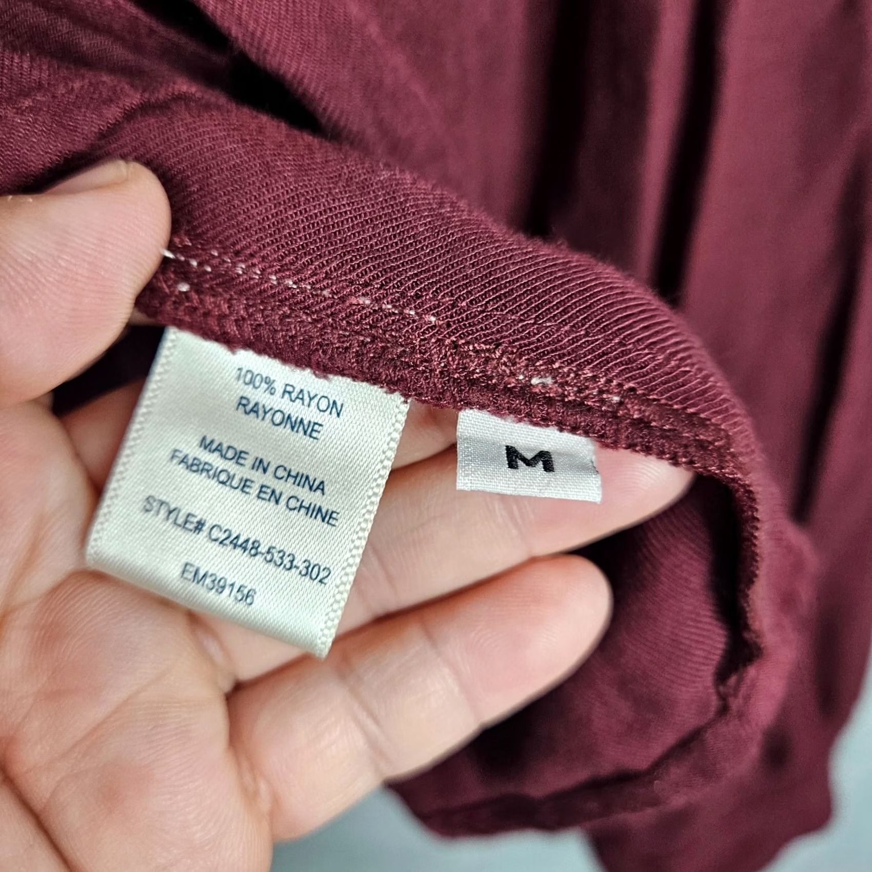 CLOT Cloth & Stone Button-Up Shirt Womens M Burgundy Long Sleeve Casual Regular Fit Size M Size M / US 6-8 / IT 42-44 - 3 Thumbnail