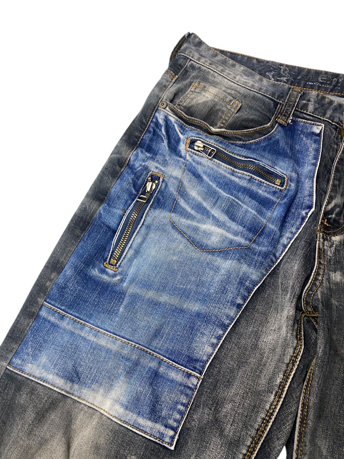 Hysteric Glamour 2000's Alex Rogan Patched Whiskered Washed Jeans Size US 35 - 4 Thumbnail