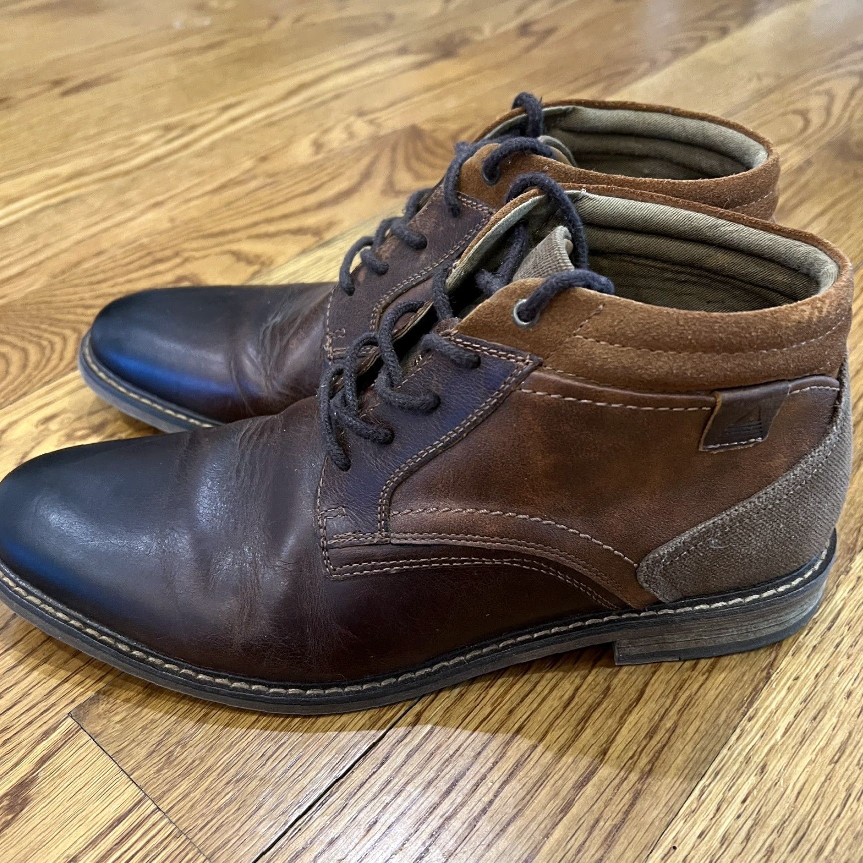 Aldo VINTAGE ALDO Men Brown Leather Suede Canvas Chukka Boots Size 9 Casual Formal Mens Size US 9 / EU 42 - 5 Thumbnail