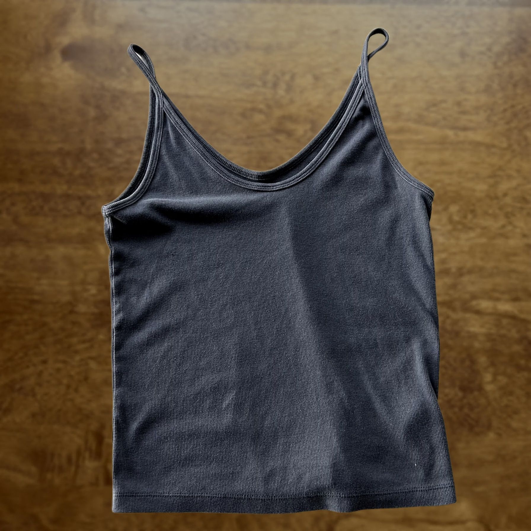 Vintage Universal Thread Tank Top Womens M Gray Ribbed Knit Scoop Neck Cami Basic Size M / US 6-8 / IT 42-44 - 1 Thumbnail