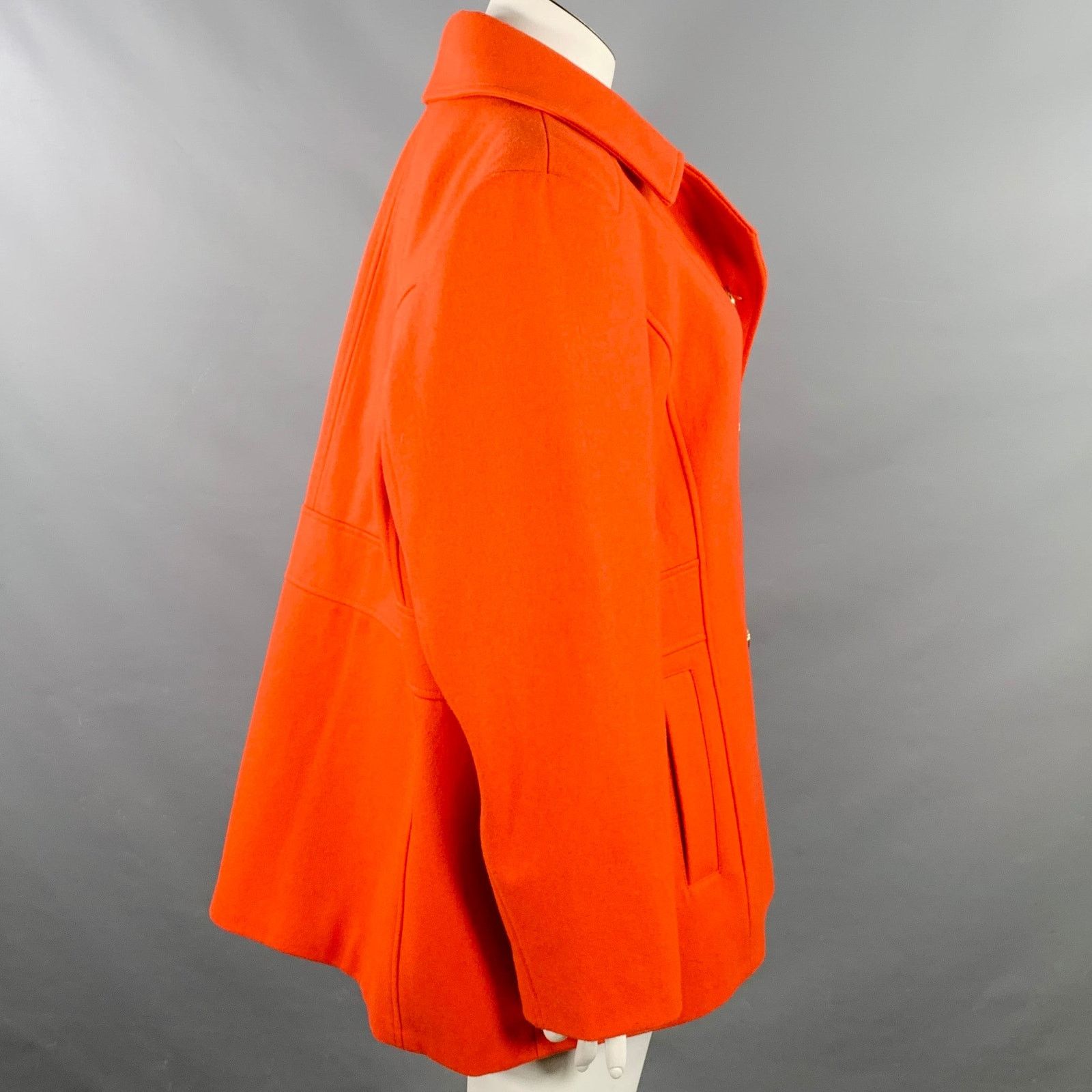 Michael Kors 2X Orange Wool Blend Double Breasted Coat Size XXL / US 16-18 / IT 52-54 - 2 Thumbnail