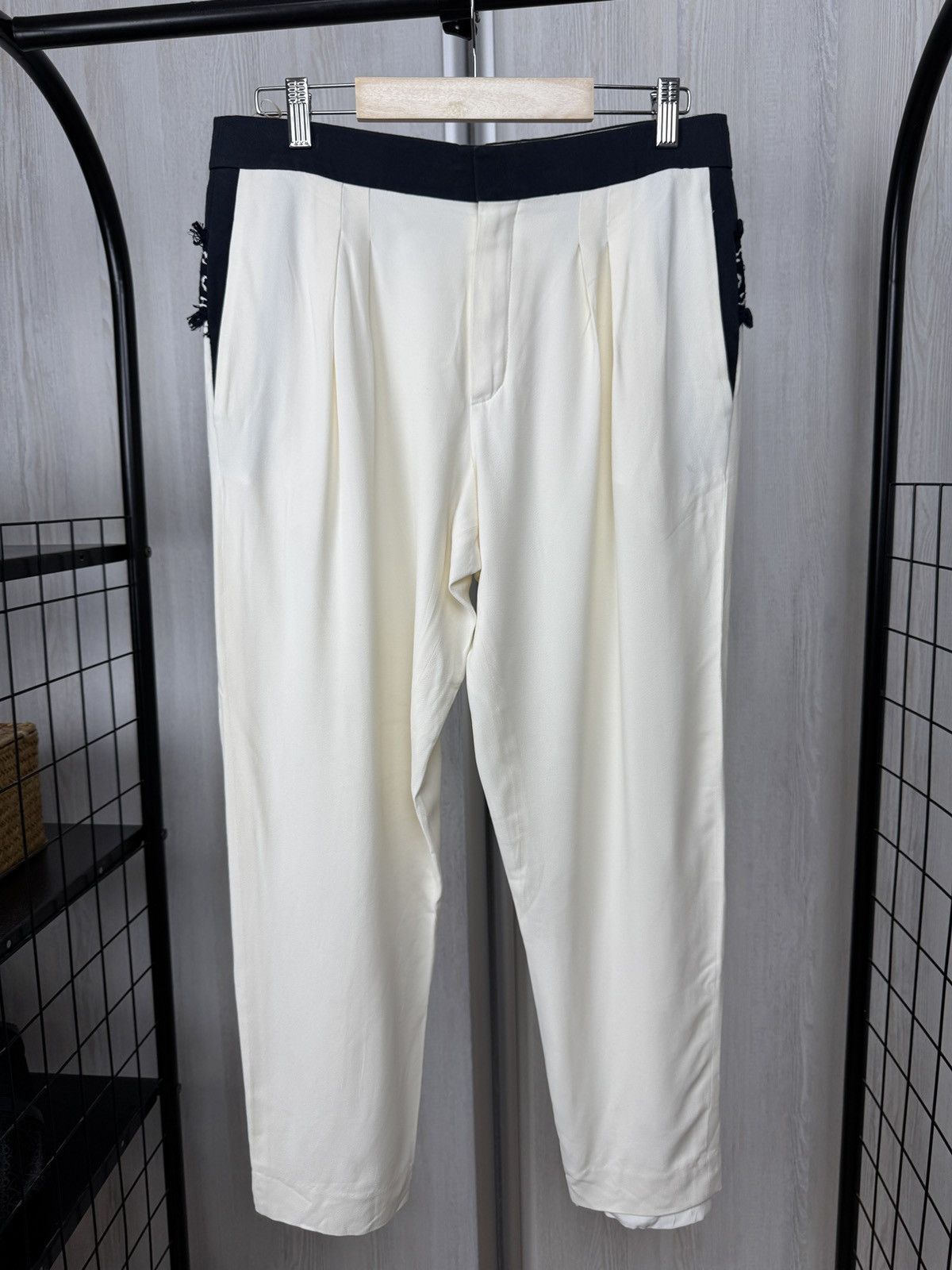 Chloe Chloe white ivory cotton embroidery acetate viscose pants Size 28" / US 6 / IT 42 - 3 Thumbnail