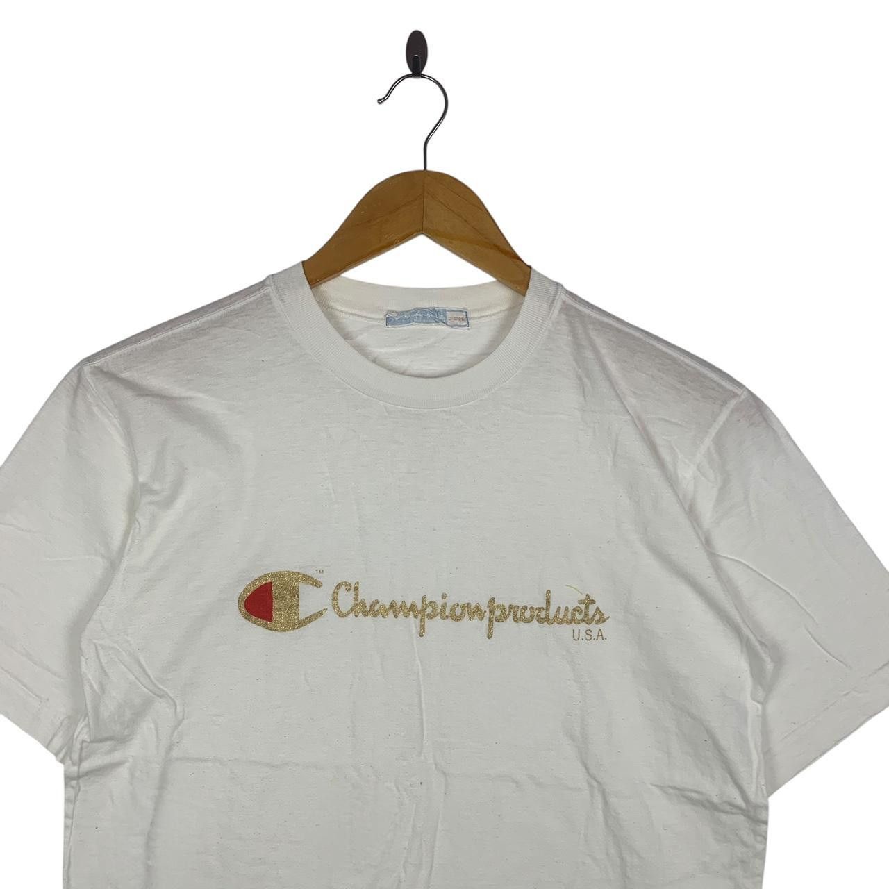 Vintage Vintage CHAMPION PRODUCT USA Gold Logo Jaspo Tee Shirt Top Size US M / EU 48-50 / 2 - 2 Thumbnail