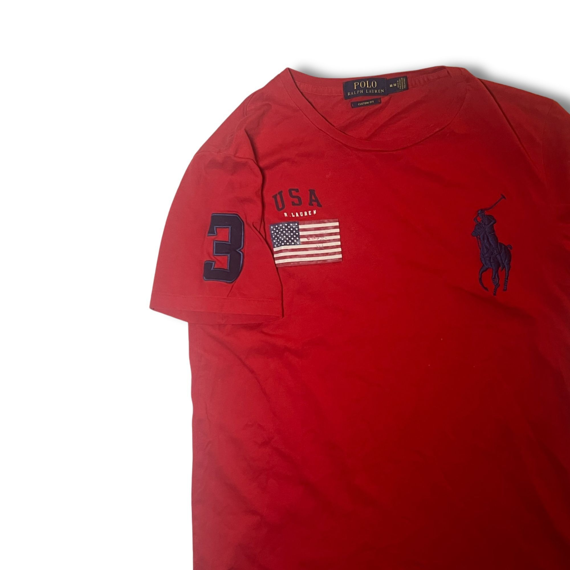 Ralph Lauren Polo Ralph Lauren USA Flag Big Pony Red T-Shirt M Custom Fit Size US M / EU 48-50 / 2 - 5 Thumbnail