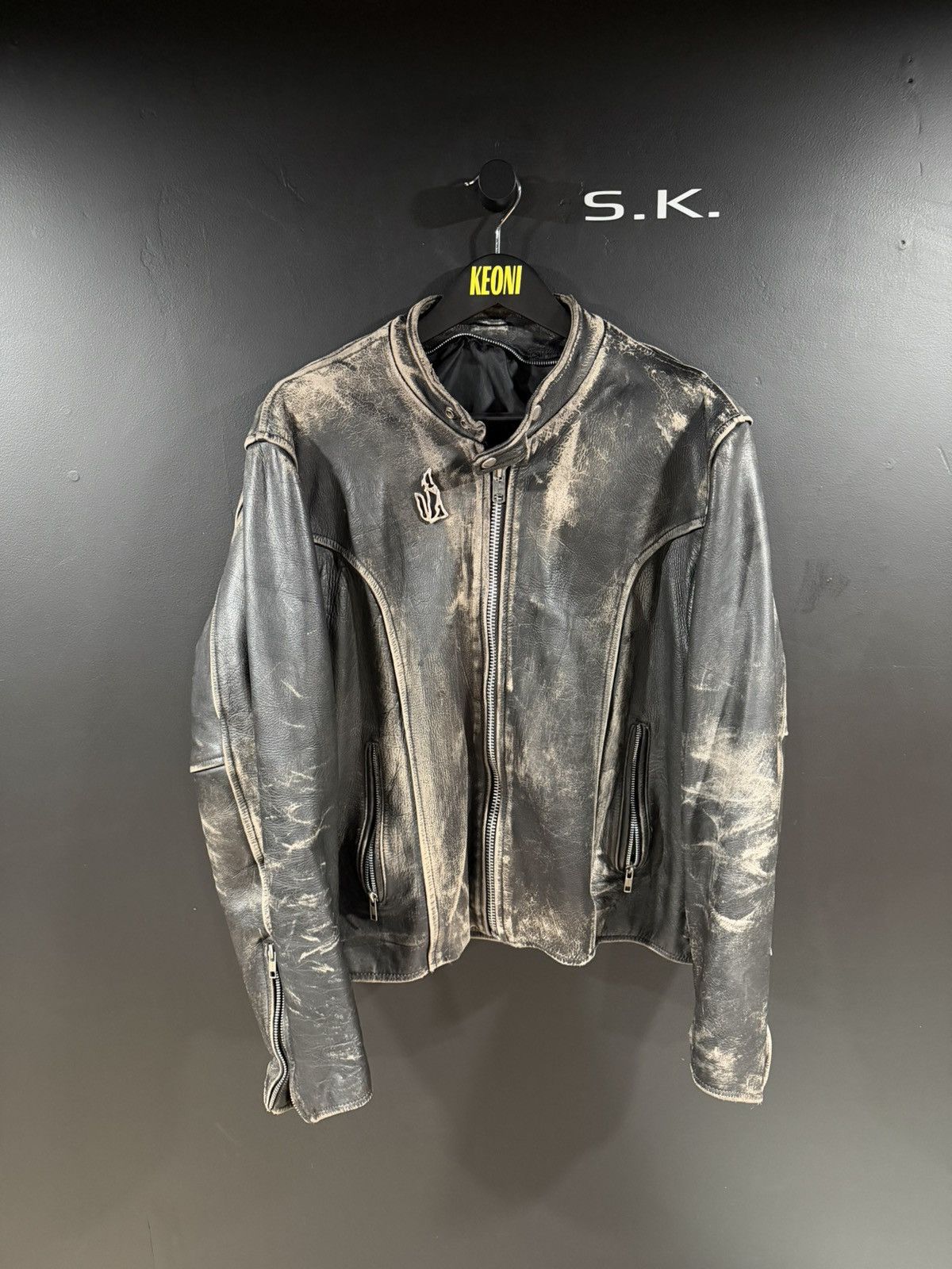 Vintage 1980s Vintage Cafe Racer Faded Leather Motorcycle Jacket XL Size US XL / EU 56 / 4 - 1 Thumbnail