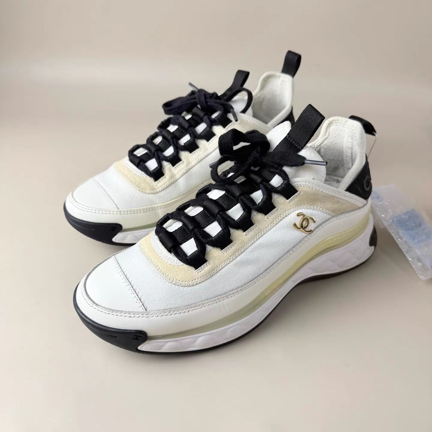 Chanel Chanel Black White Panda Double C Sneakers EUR 38 Size US 7.5 / IT 37.5 - 1 Thumbnail