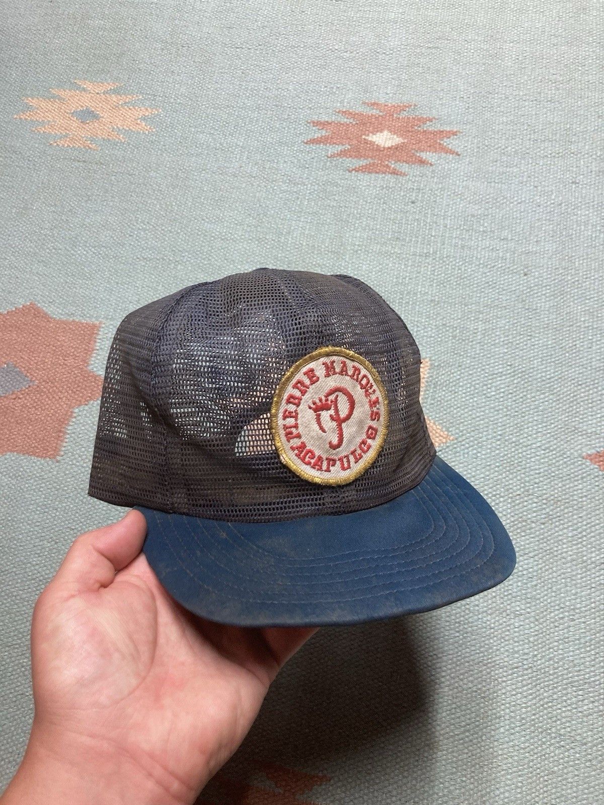 Vintage Trucker hat full mesh Pierre Marques Acapulco Mexico distres Size ONE SIZE - 1 Thumbnail