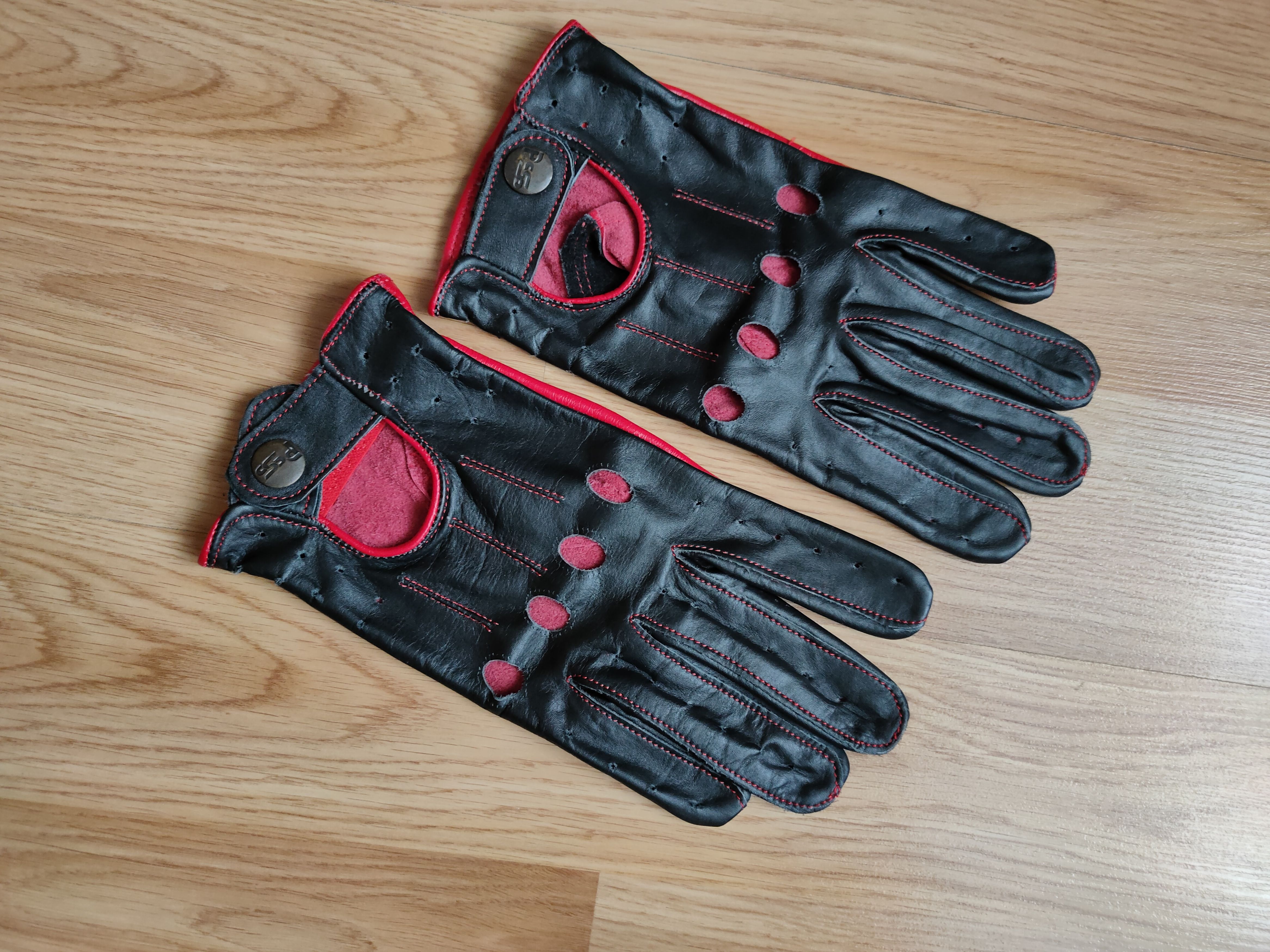 Leather Driving gloves PS leather racing gloves for the car L Size ONE SIZE - 9 Thumbnail